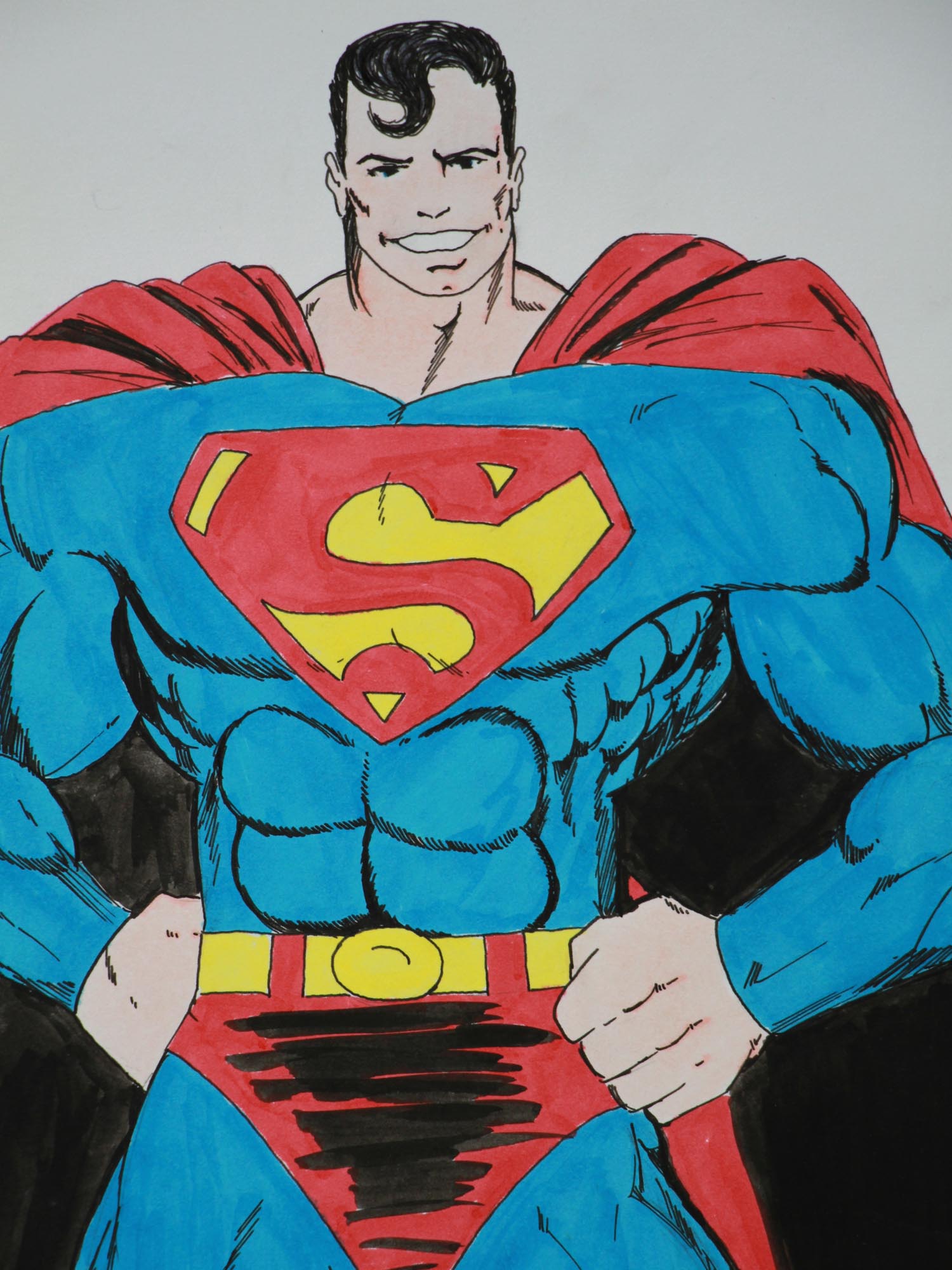 A SUPERMAN PAINTING SIGNED BY HECTOR S HERNANDEZ PIC-1