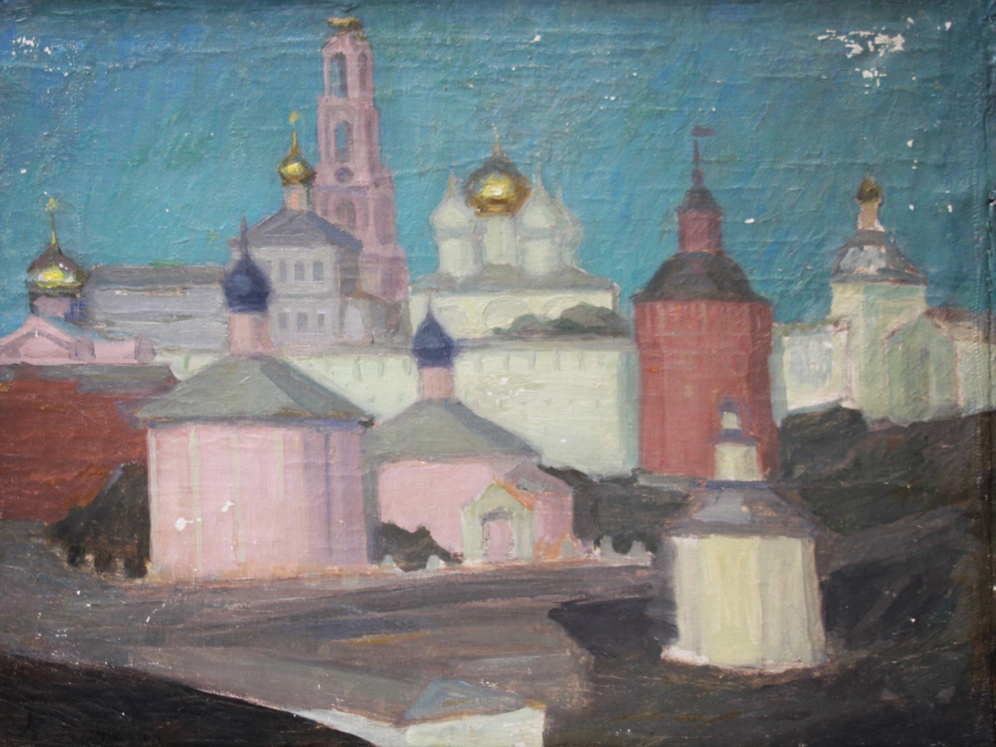 RUSSIAN OIL PAINTING CHURCHES BY KONSTANTIN YUON PIC-1