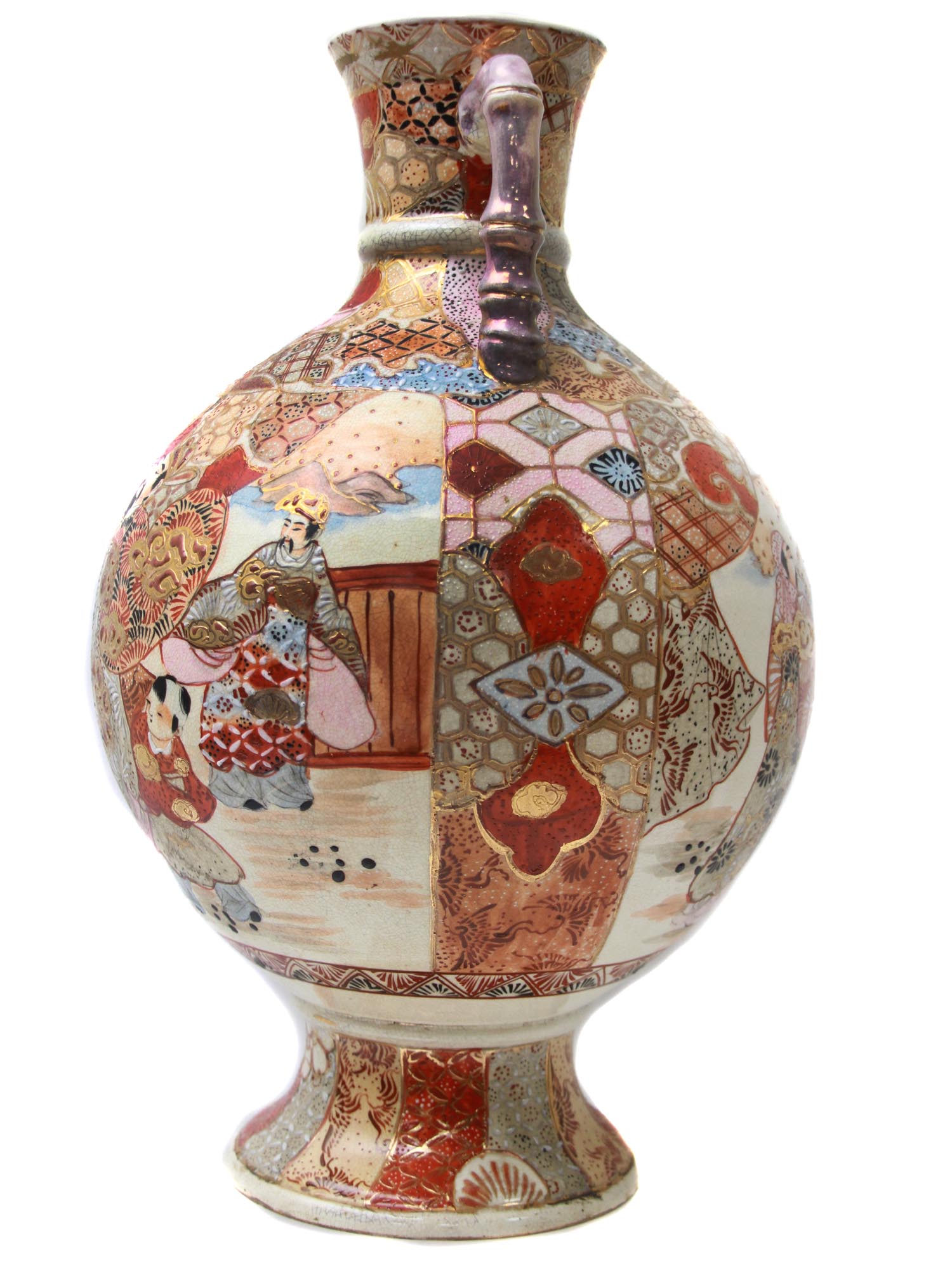 ANTIQUE MEIJI JAPANESE SATSUMA PORCELAIN VASE PIC-3