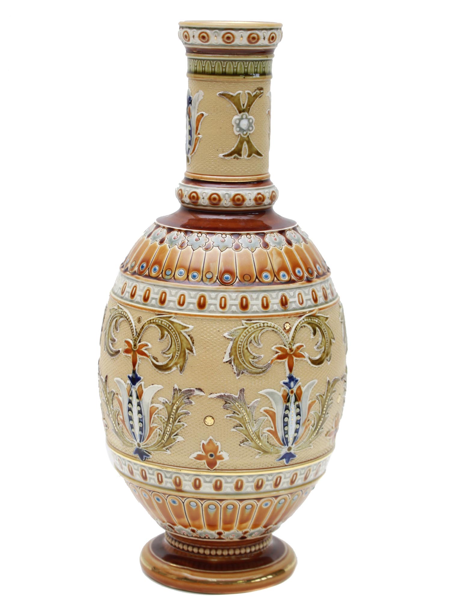 AN ANTIQUE GERMAN METTLACH-STYLE VASE, CA. 1900 PIC-0