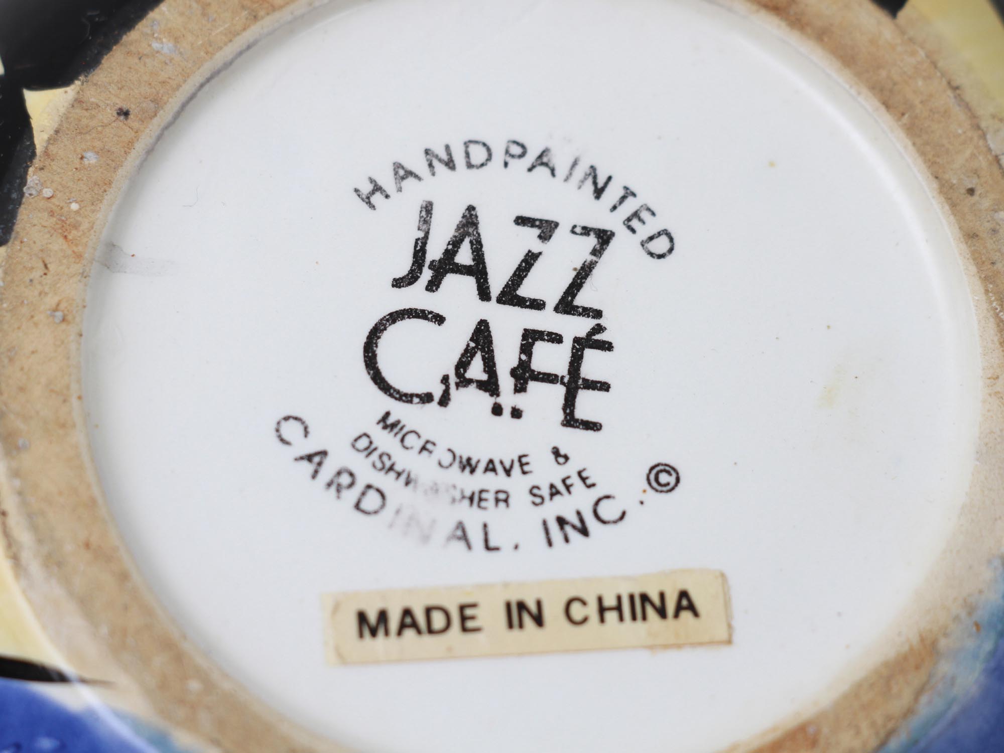 JAZZ CAFE HAND PAINTED CERAMIC TEA POT & CUP SET PIC-8