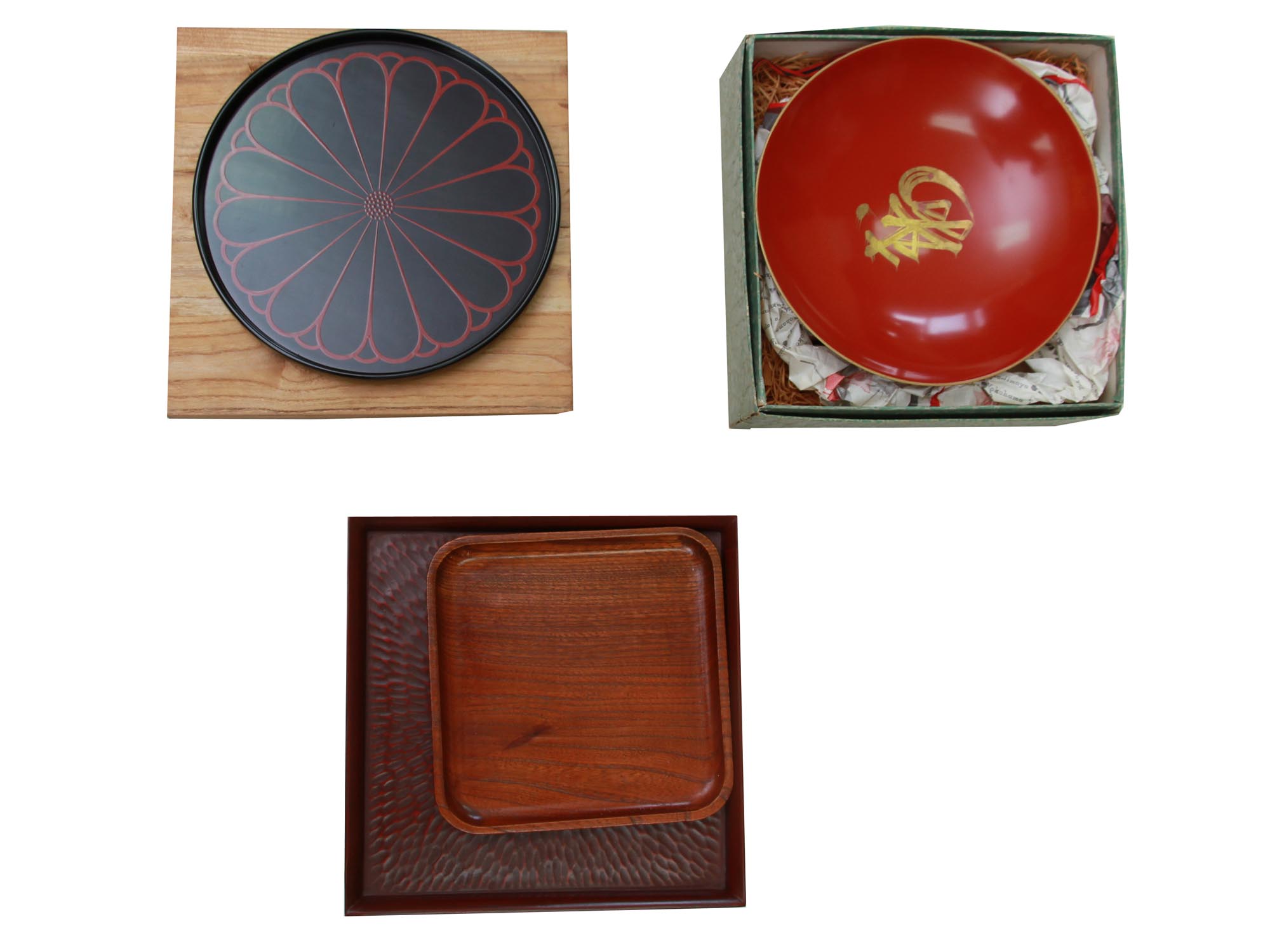 JAPANESE ARTISTIC SET YAMADA HEIANDO PLATES TRAYS PIC-0