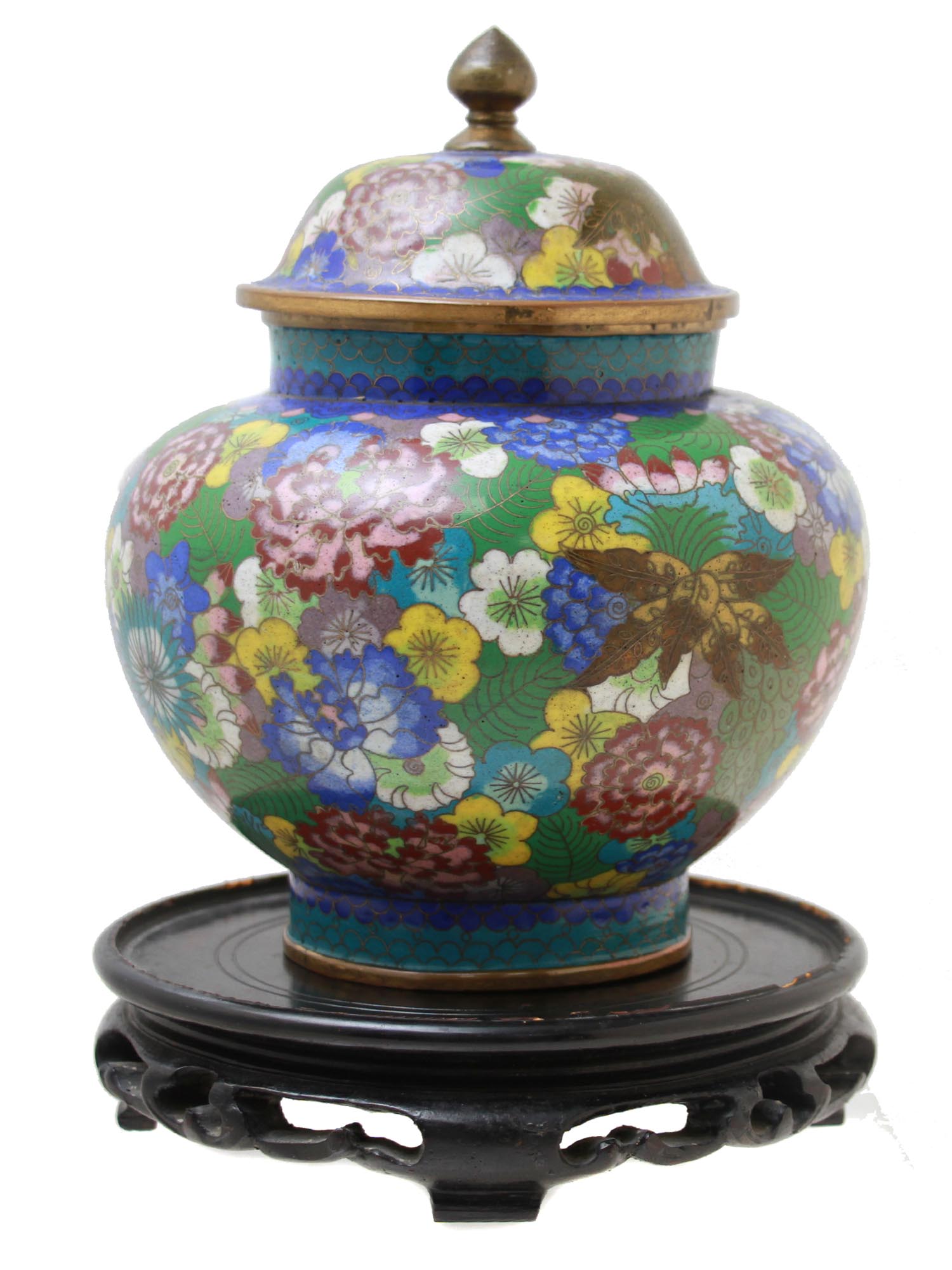 A CLASSIC CHINESE CLOISONNE ENAMEL LIDDID VASE PIC-0