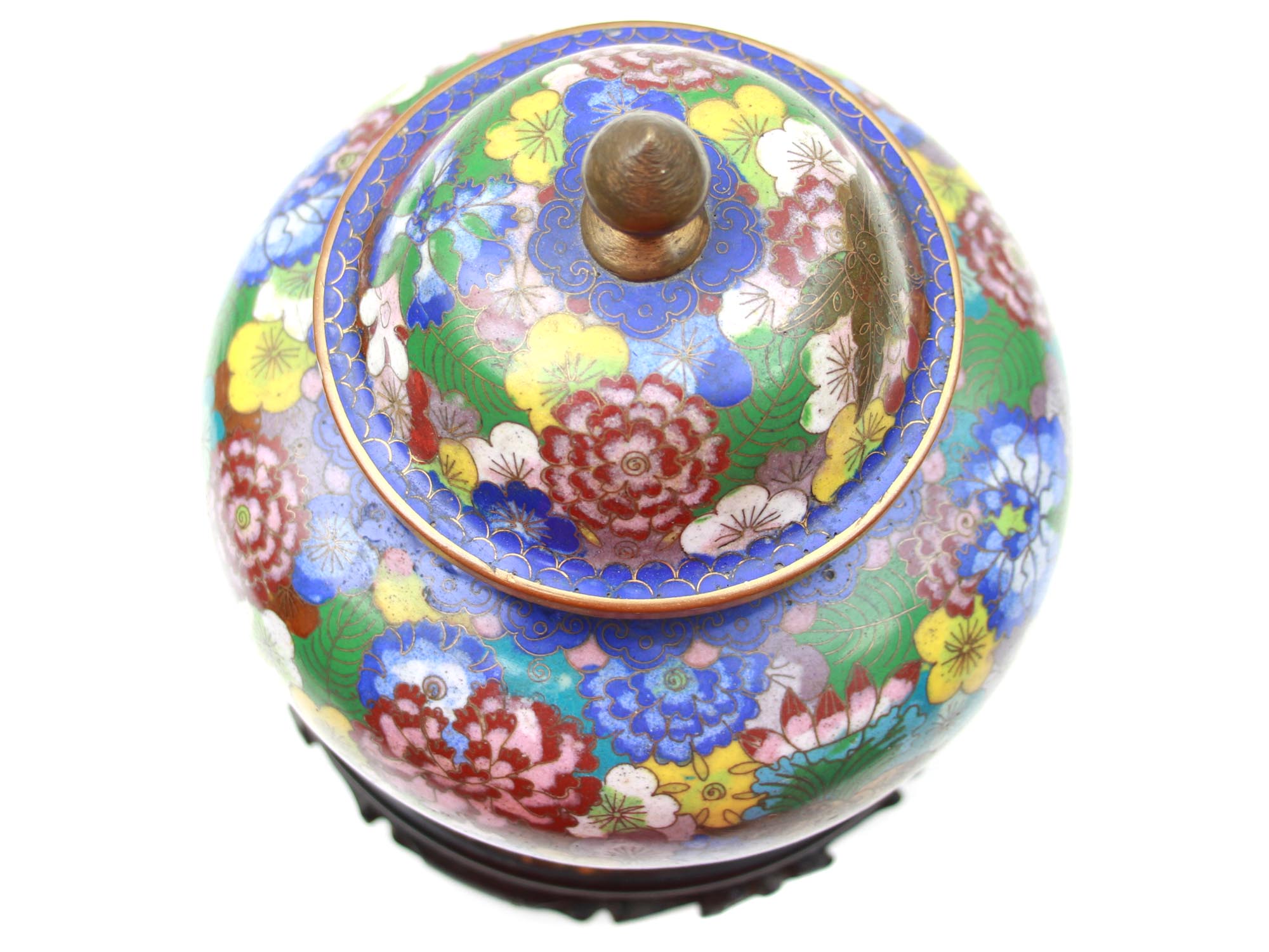 A CLASSIC CHINESE CLOISONNE ENAMEL LIDDID VASE PIC-1