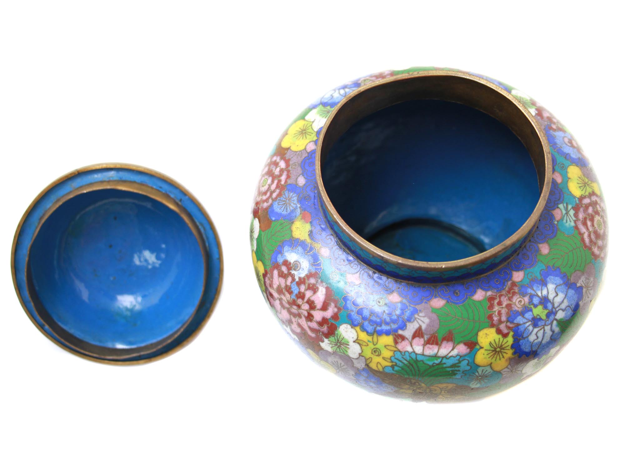 A CLASSIC CHINESE CLOISONNE ENAMEL LIDDID VASE PIC-2