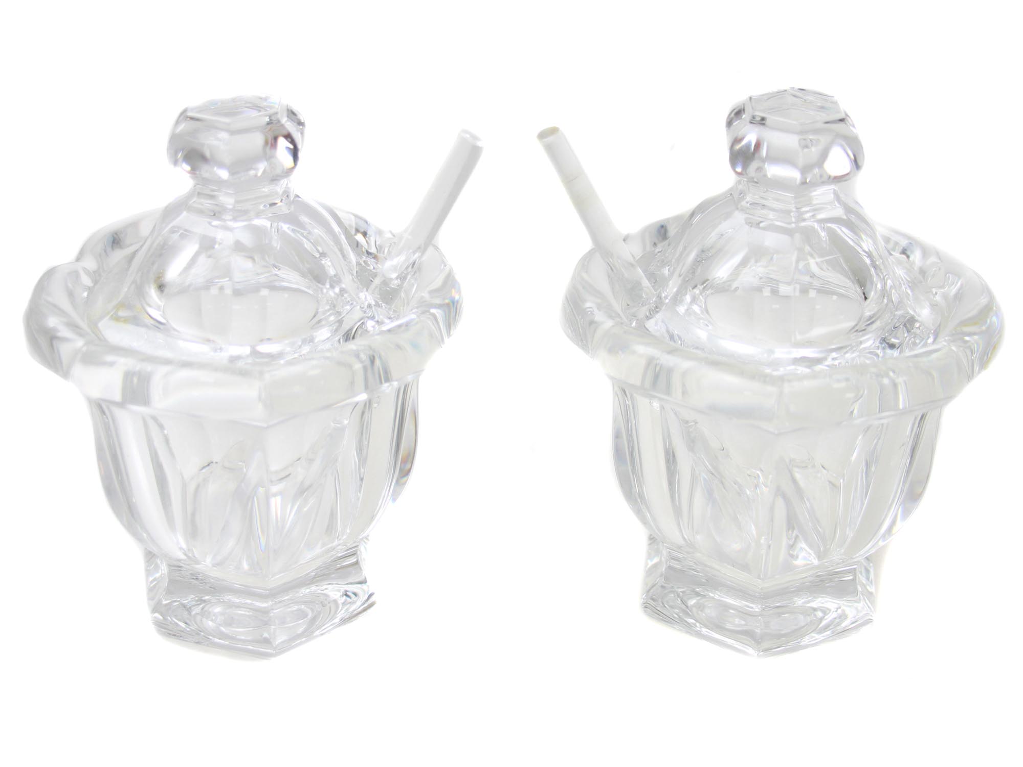 A PAIR OF CRYSTAL BACCARAT FRANCE SUGAR BOWLS PIC-1