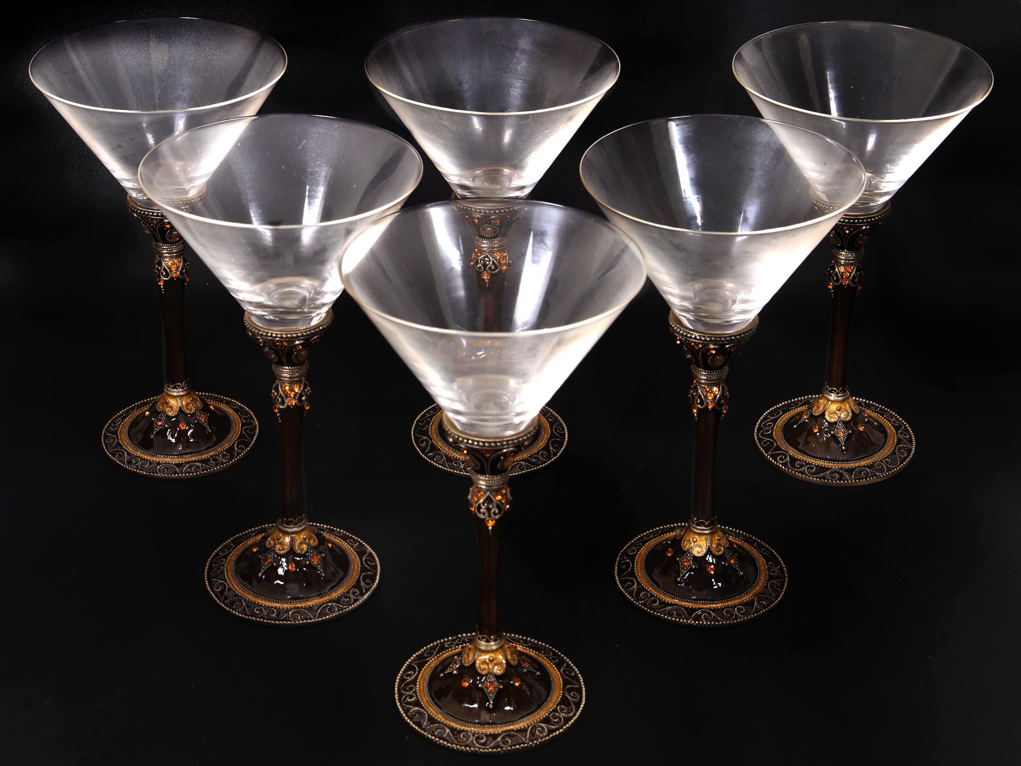 LOT OF SIX TIGO MARTINI GLASSES WITH ORIGINAL BOX PIC-0