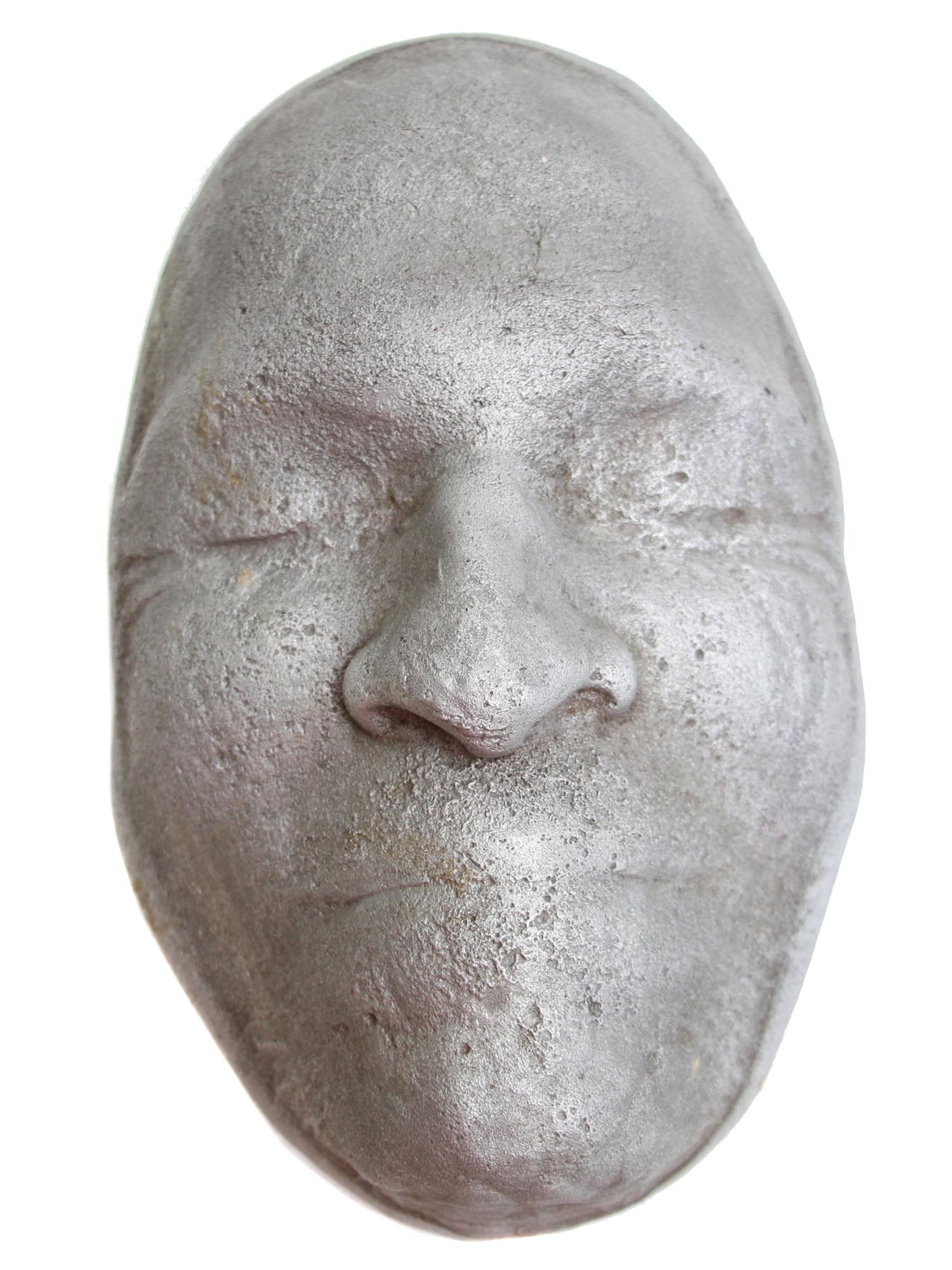 A 20TH CENTURY CAST ALUMINIUM DEATH MASK PIC-0