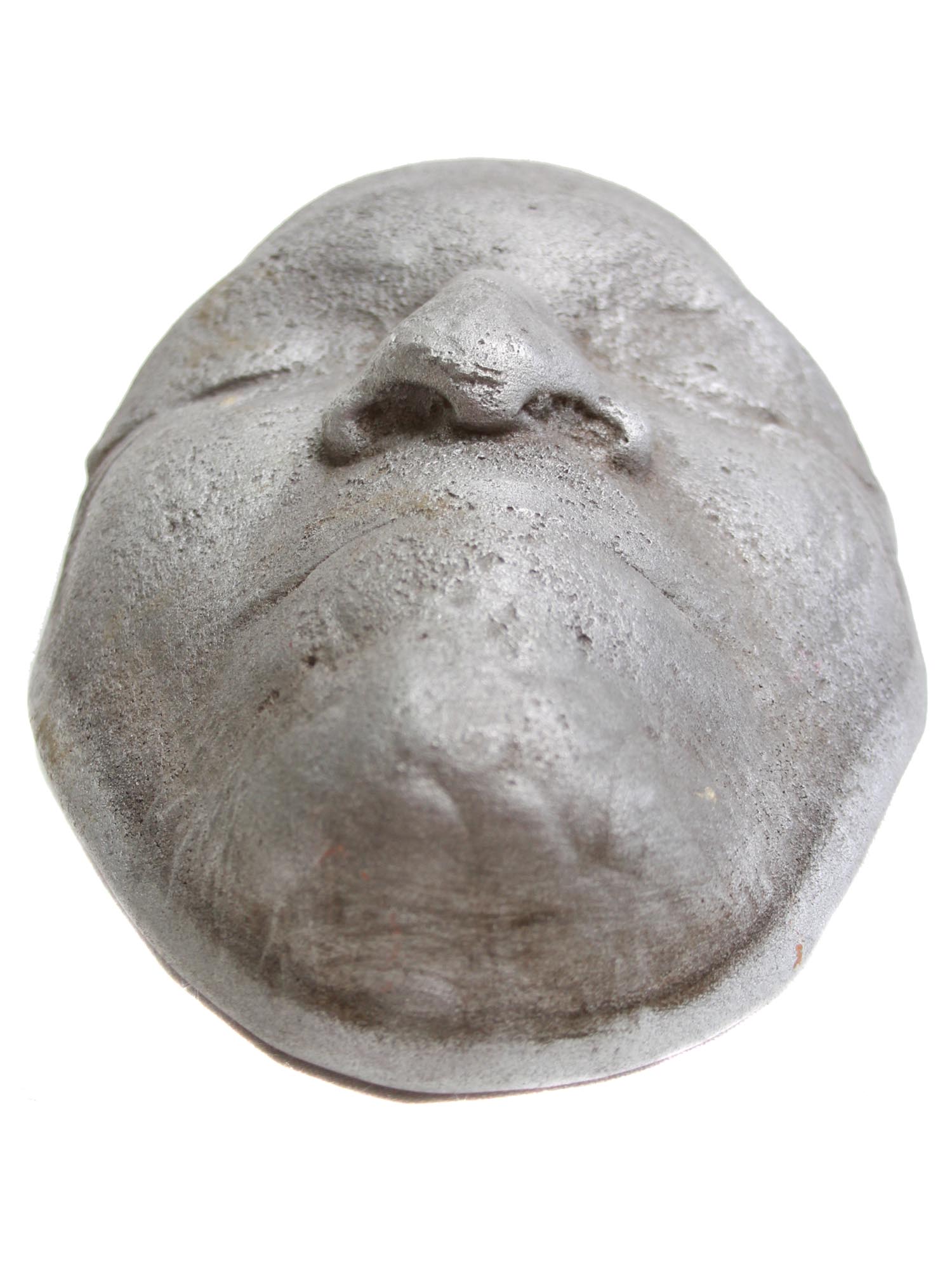 A 20TH CENTURY CAST ALUMINIUM DEATH MASK PIC-4