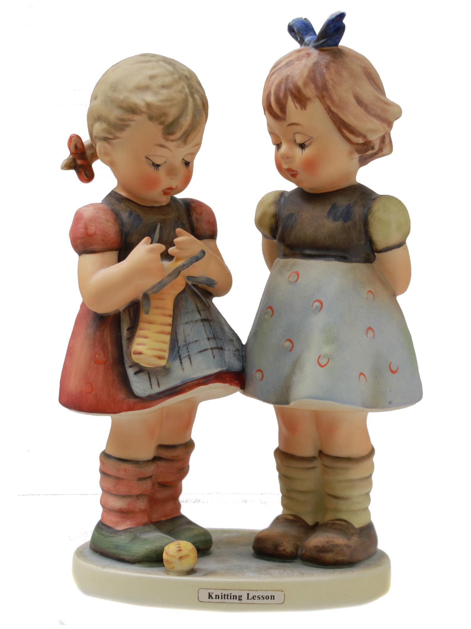 A GERMAN HUMMEL GOEBEL FIGURINE KNITTING LESSON H 7 PIC-0