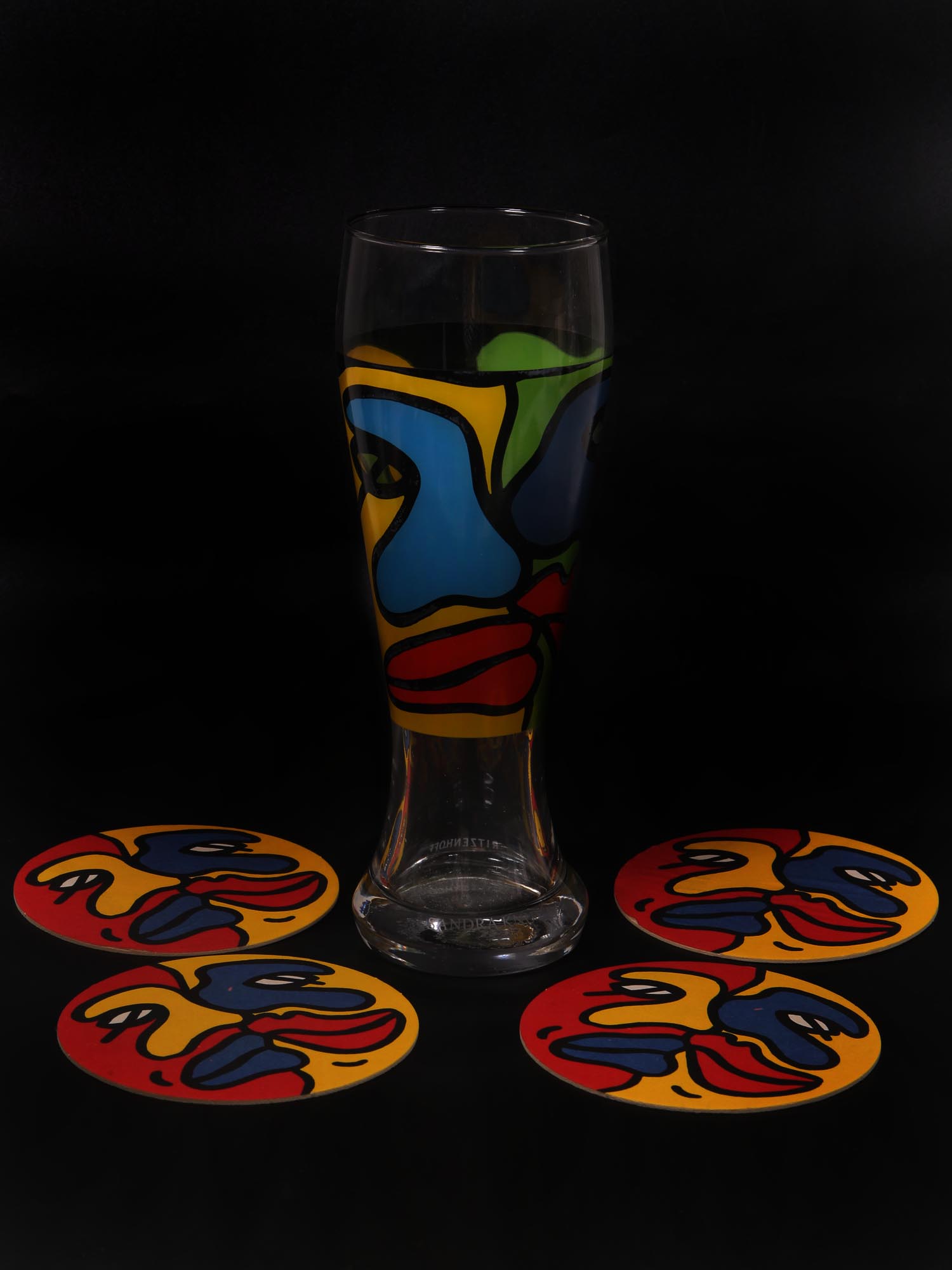 LOT OF FOUR HAND DECORATE RITZENHOFF BEER GLASSES PIC-1