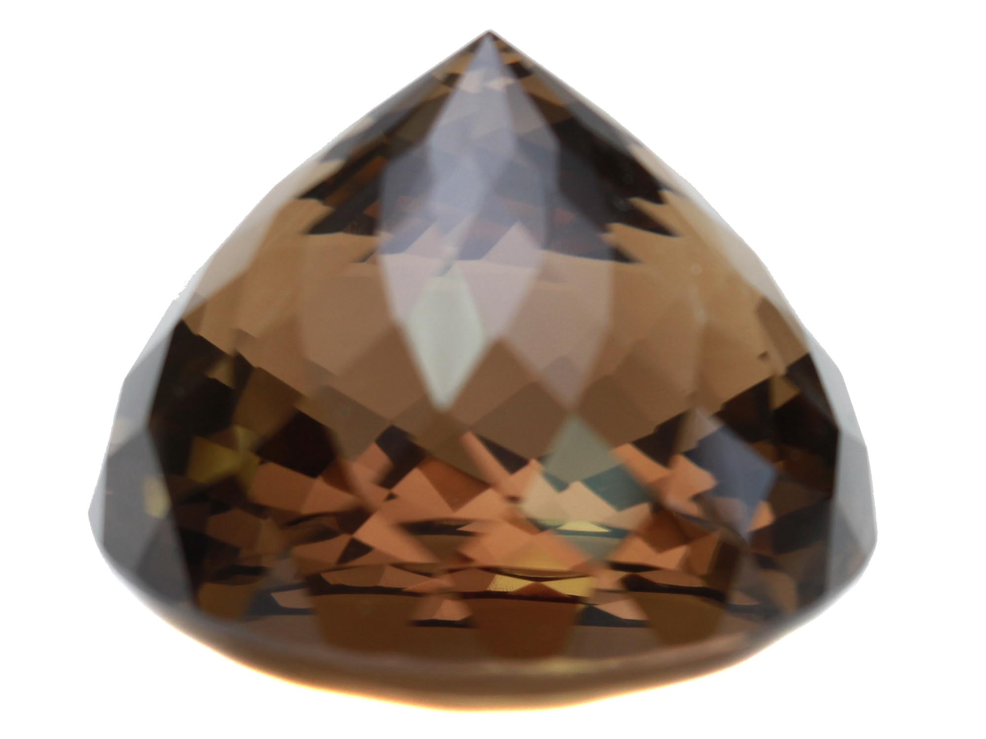 A LARGE NATURAL SMOKY GREY FACETED TOPAZ PIC-1