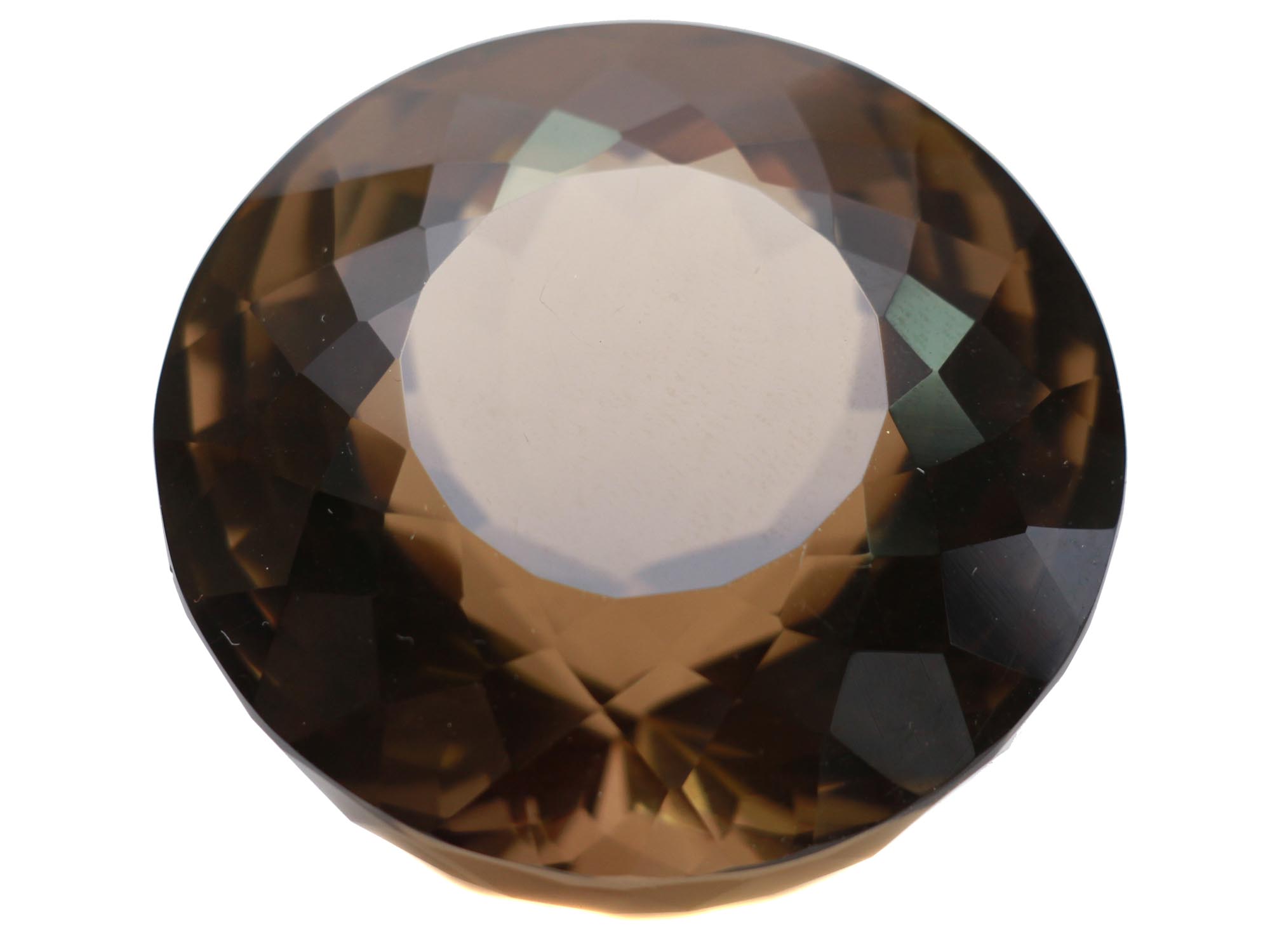 A LARGE NATURAL SMOKY GREY FACETED TOPAZ PIC-5