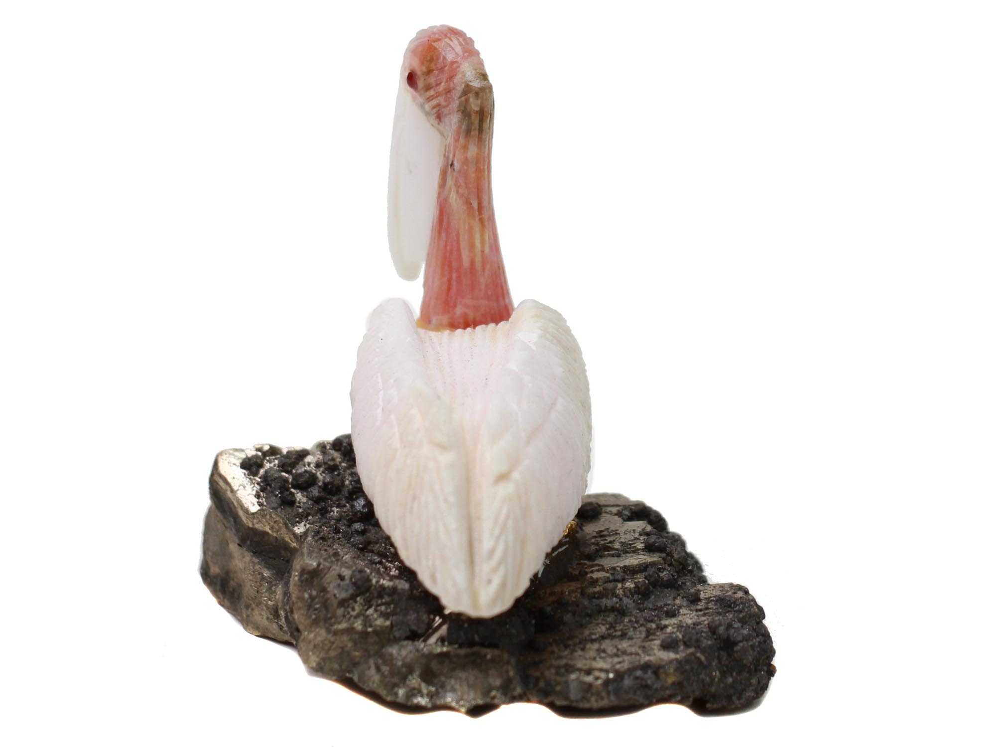 A VINTAGE HAND-CARVED FIGURINE OF A PELICAN PIC-2