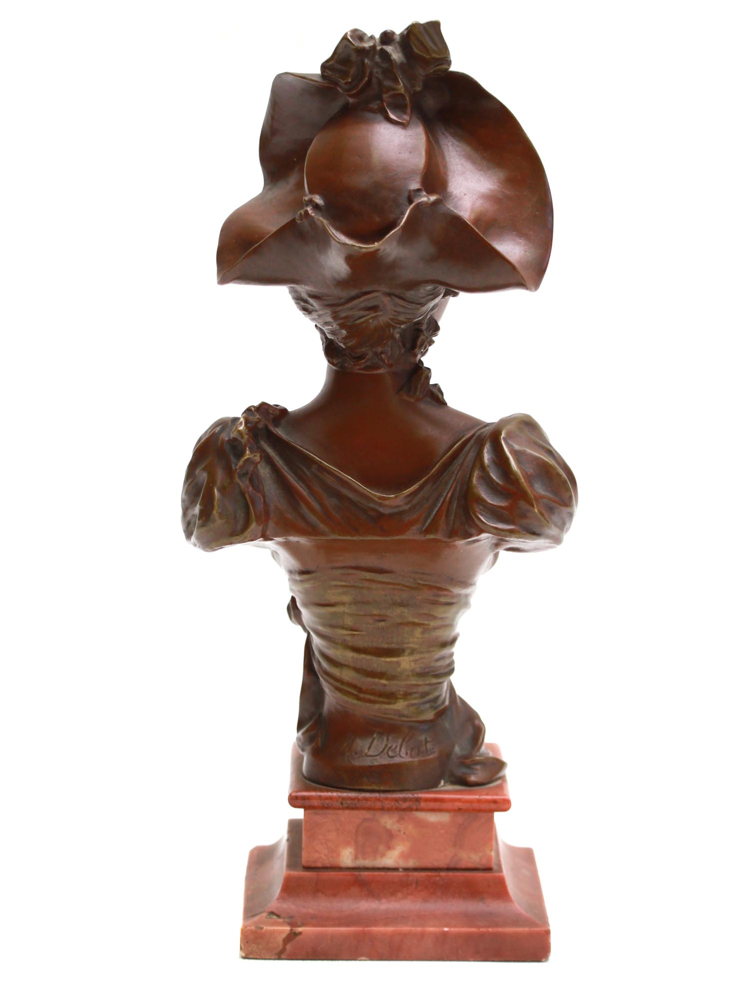 A FRENCH BRONZE BUST OF WOMAN BY MARCEL DEBUT PIC-4