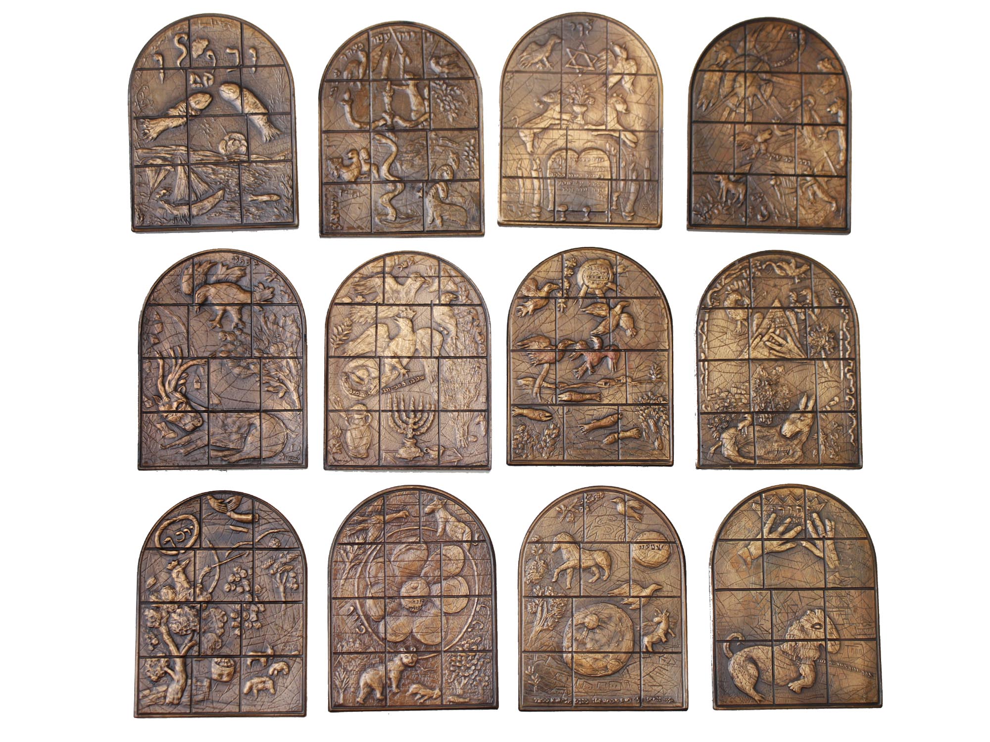 MARC CHAGALL JERUSALEM WINDOWS BRONZE MEDALS PIC-0