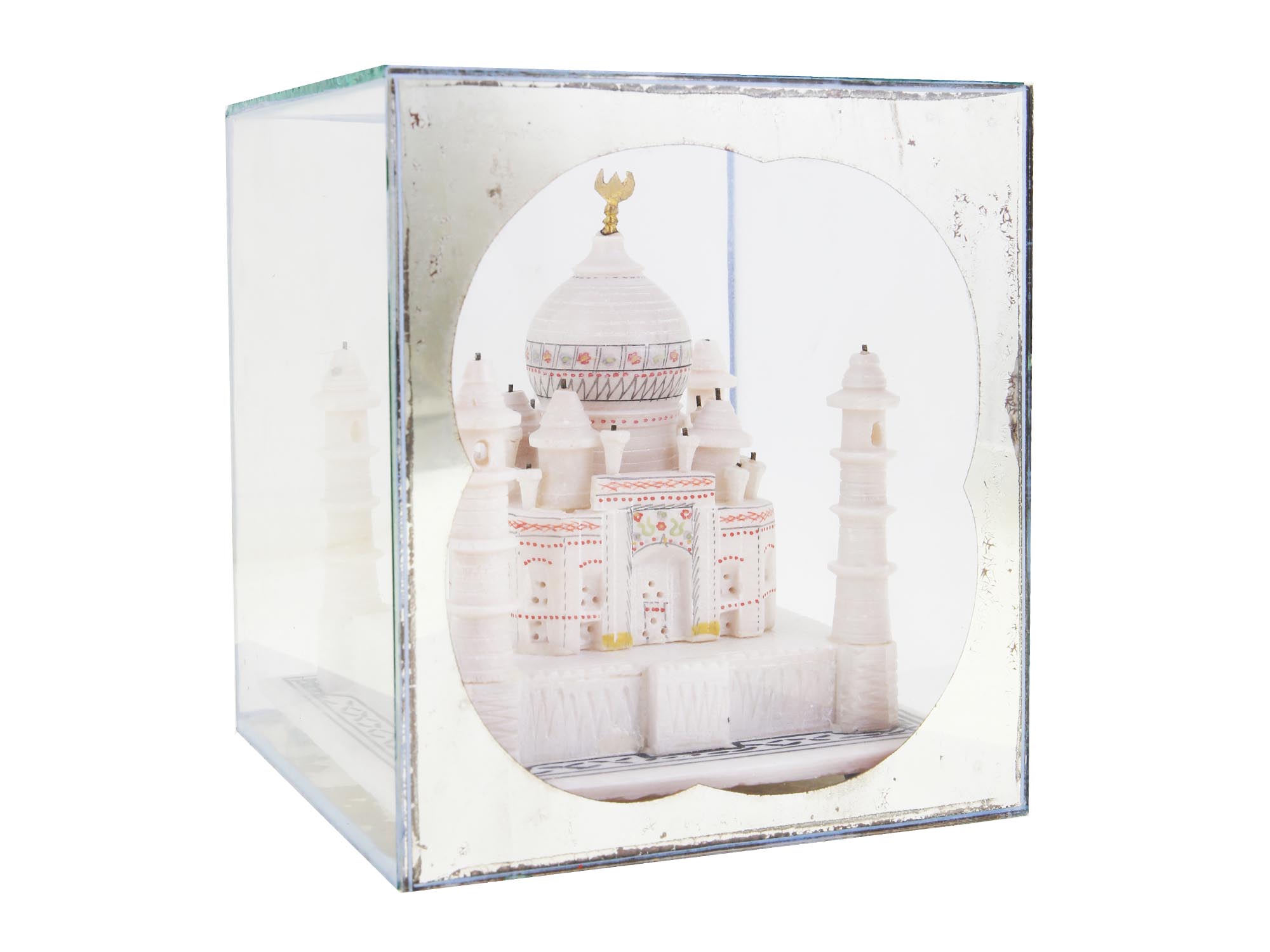 A HAND CARVED ALABASTER TAJ MAHAL MINIATURE PIC-0