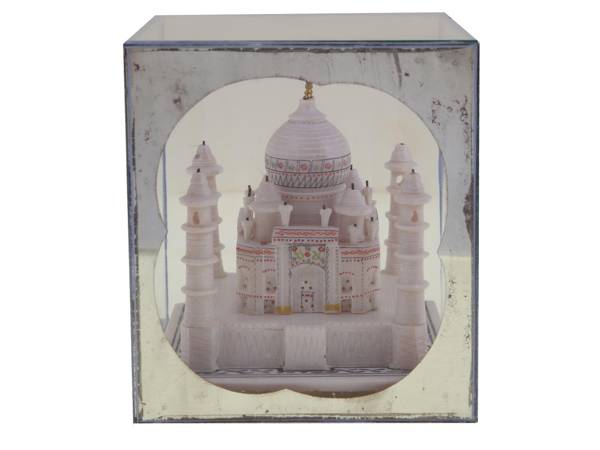 A HAND CARVED ALABASTER TAJ MAHAL MINIATURE PIC-2