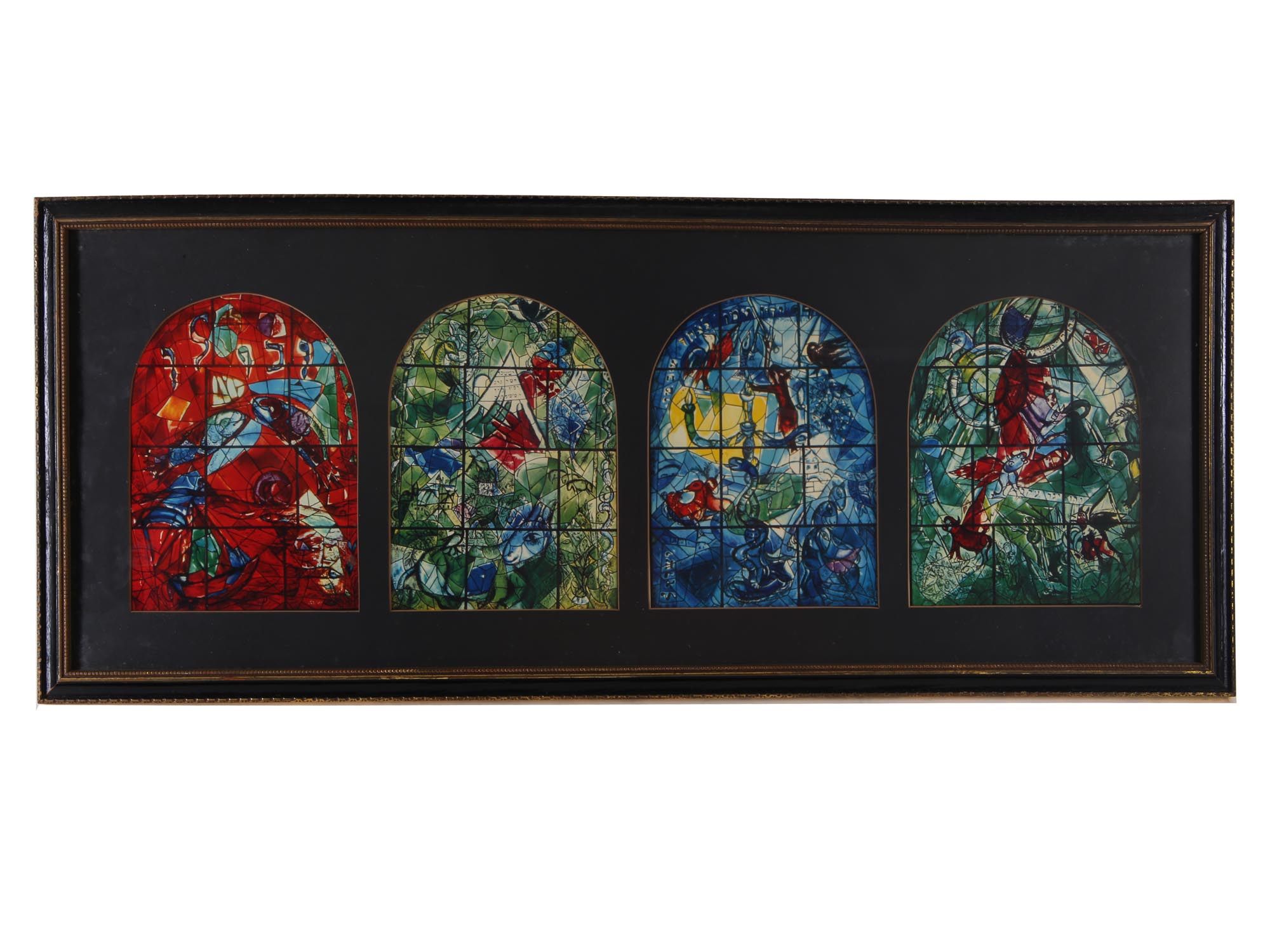 AFTER CHAGALL EIGHT JEWISH PRINT OF GLASS WINDOWS PIC-2