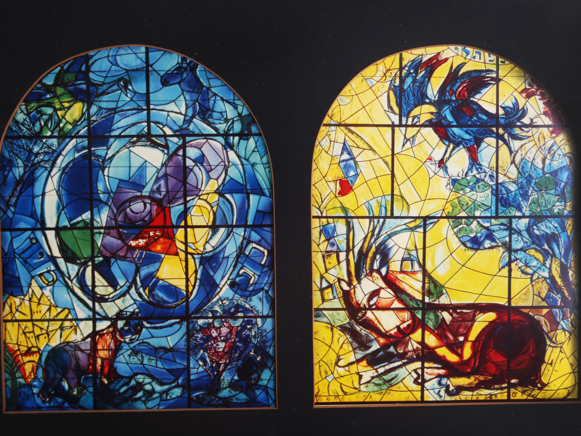 AFTER CHAGALL EIGHT JEWISH PRINT OF GLASS WINDOWS PIC-4