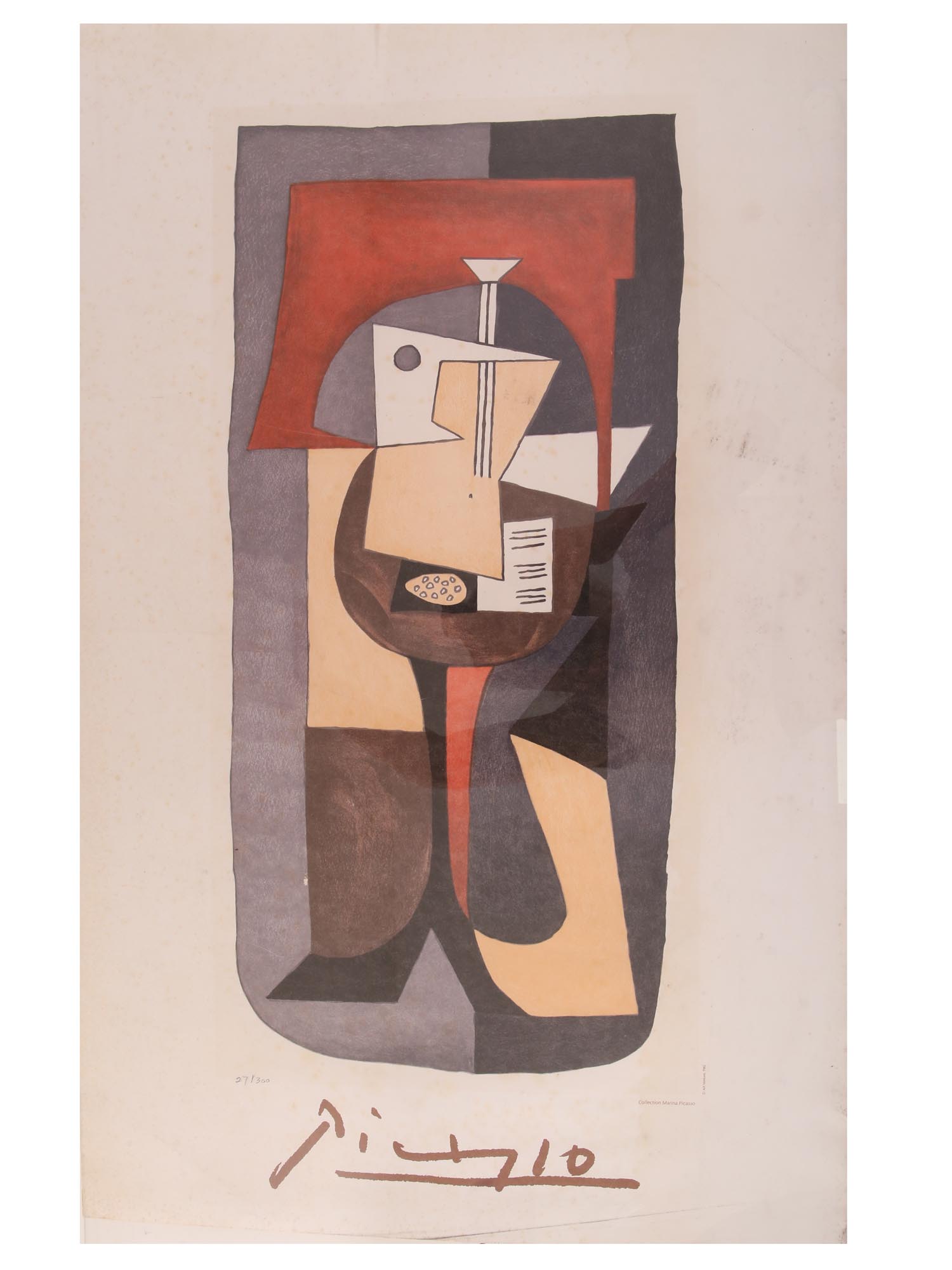 AFTER PABLO PICASSO LITHOGRAPH POSTER OF GUITAR PIC-0