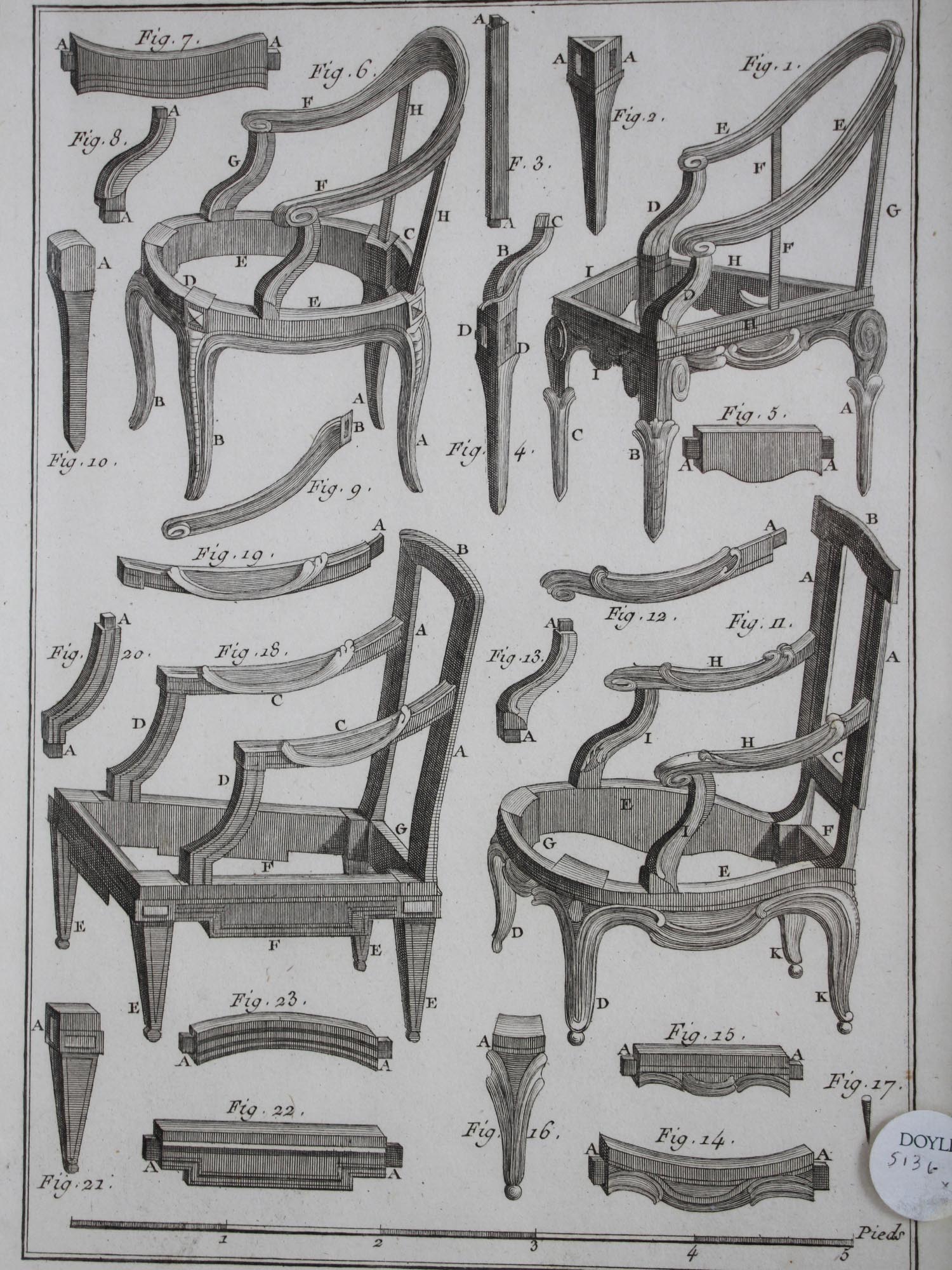 FIVE ANTIQUE FRENCH ETCHING FURNITURE BY R BENARD PIC-8