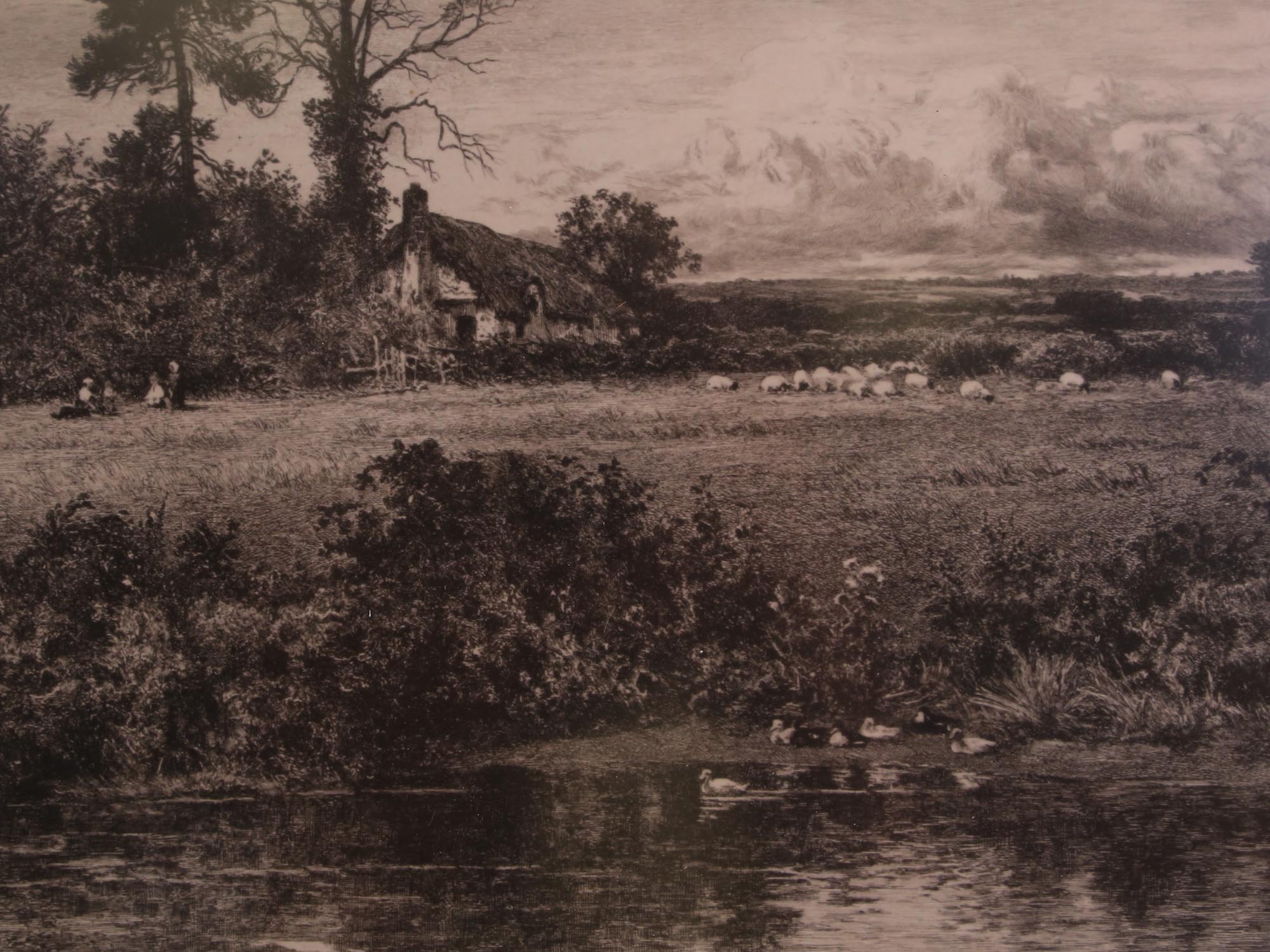 AN ENGLISH ETCHING LANDSCAPE BY BENJAMIN LEADER PIC-3