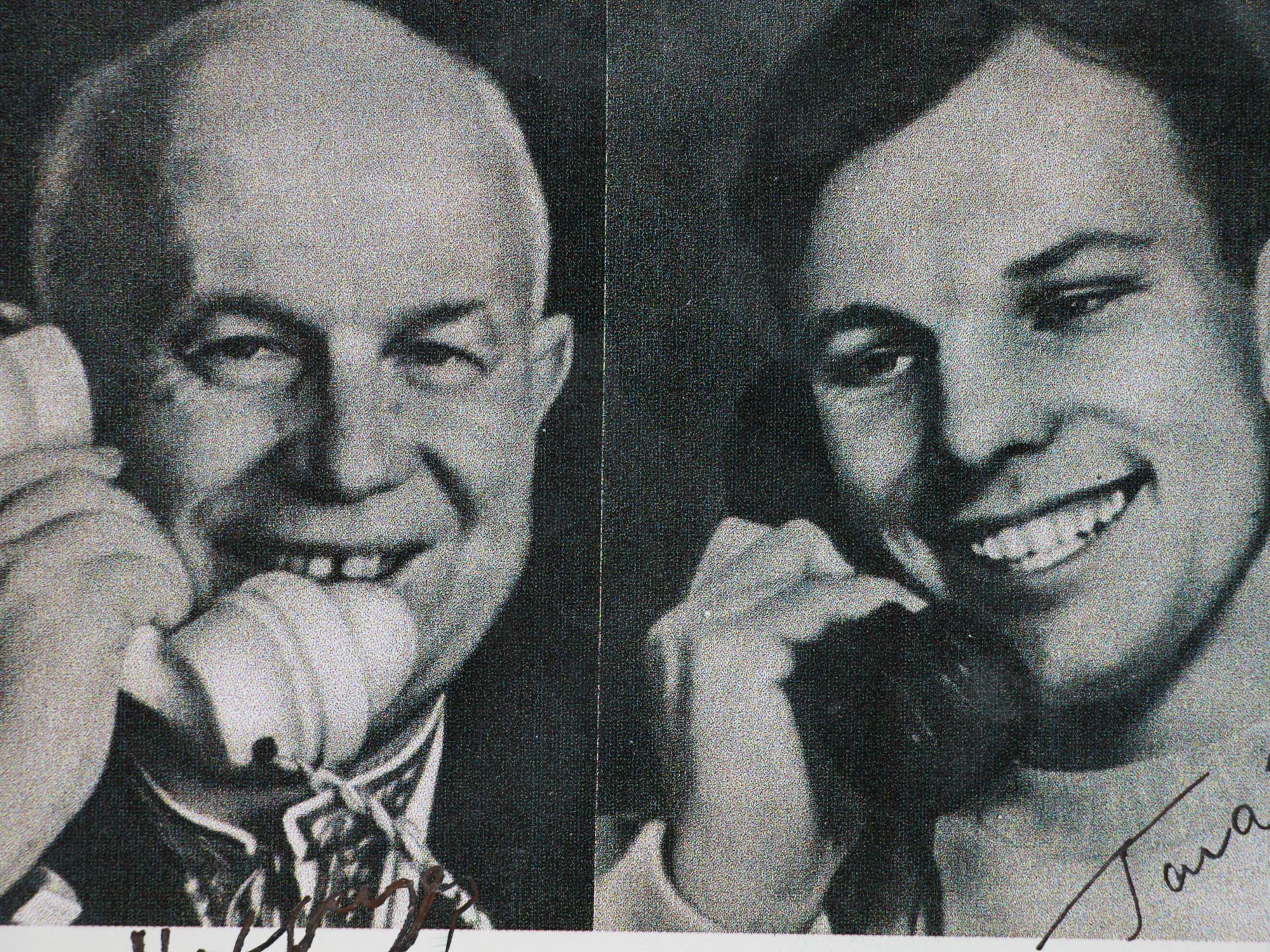 A SOVIET PHOTO SIGNED KHRUSHCHEV AND GAGARIN PIC-1