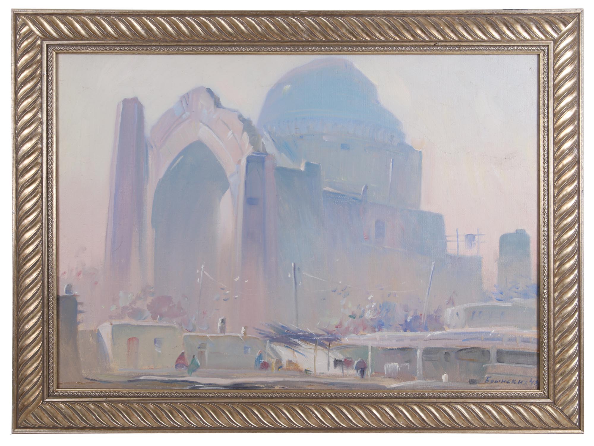 A RUSSIAN OIL PAINTING BUKHARA BY BORIS BRINSKIH PIC-0