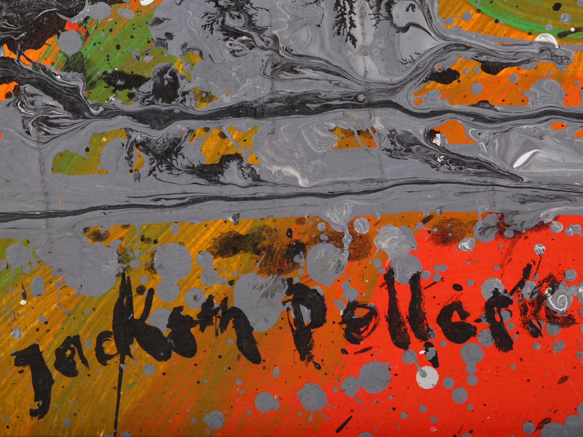 ATTR TO JACKSON POLLOCK MIXED MEDIA PAINTING PIC-3