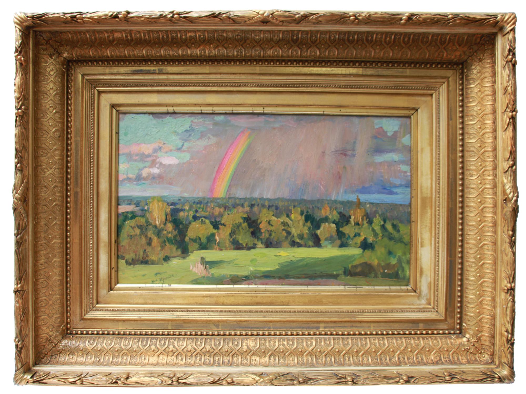 RUSSIAN OIL PAINTING LANDSCAPE BY NIKOLAI KRYMOV PIC-0