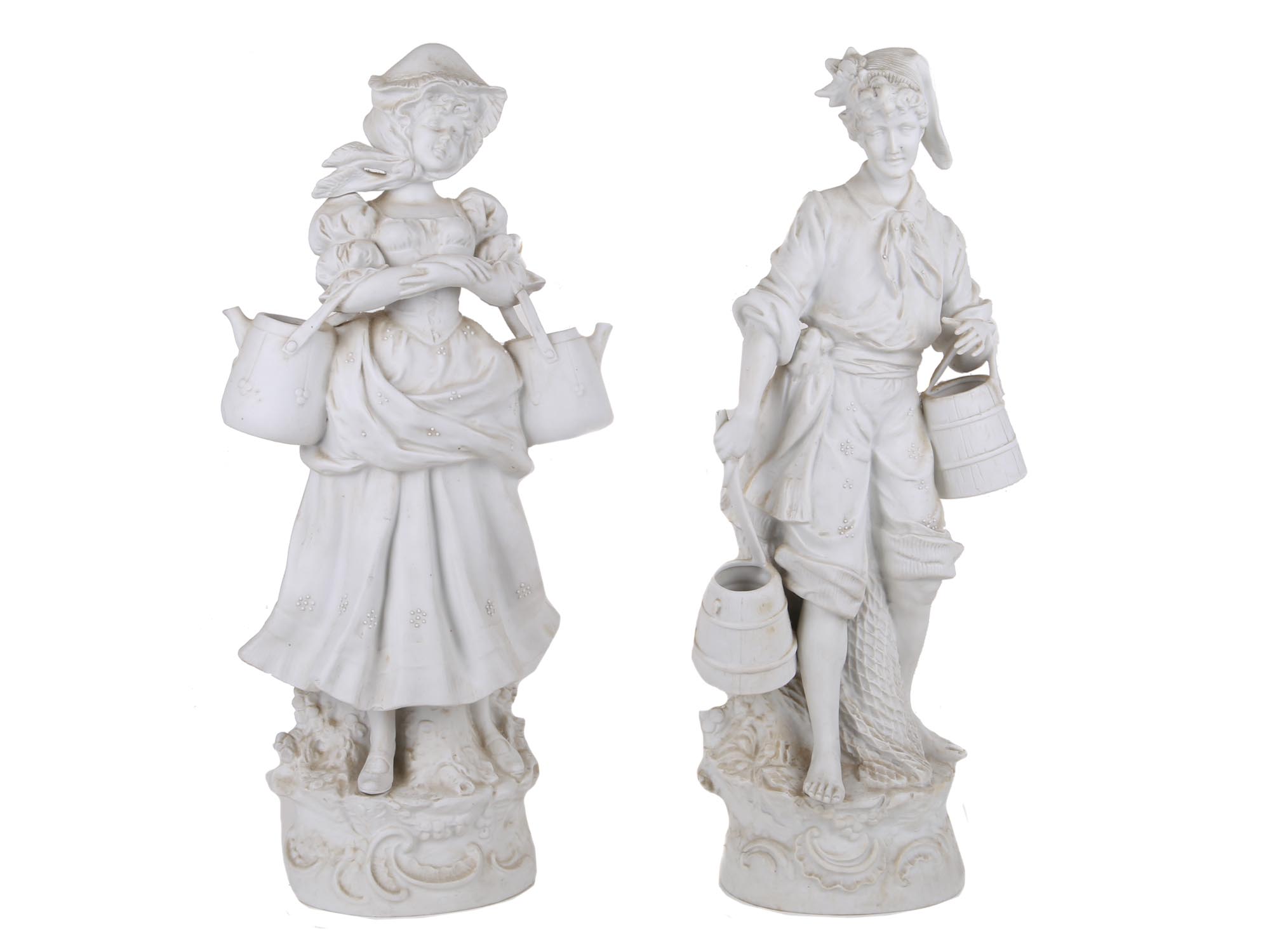PAIR OF SEVRES STYLE BUSCUIT PORCELAIN FIGURINES PIC-0