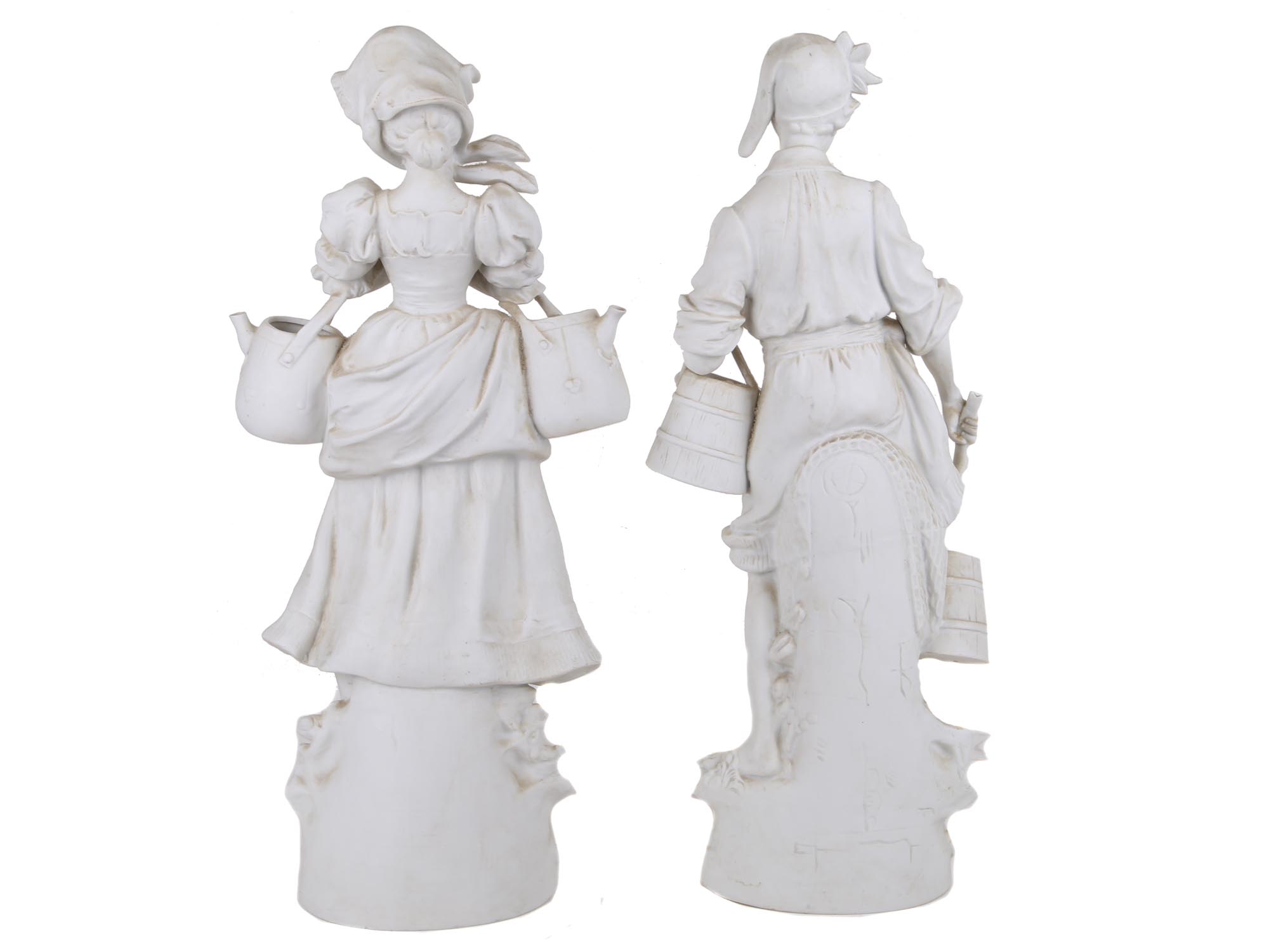 PAIR OF SEVRES STYLE BUSCUIT PORCELAIN FIGURINES PIC-1
