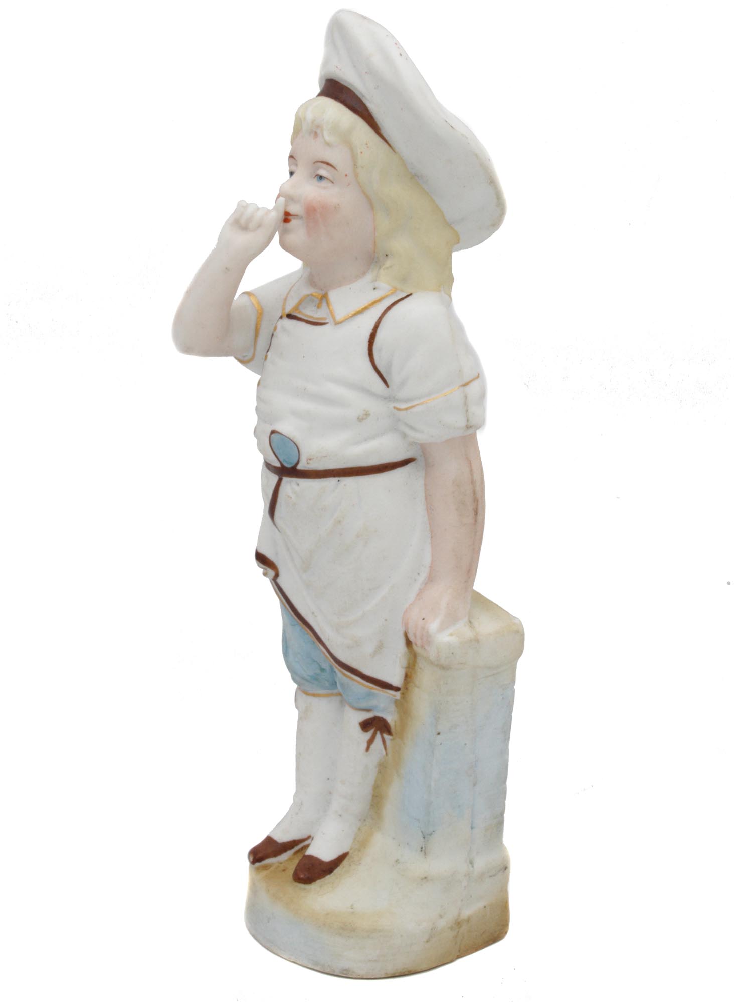 AN ANTIQUE BISQUE PORCELAIN FIGURINE 19TH C PIC-0