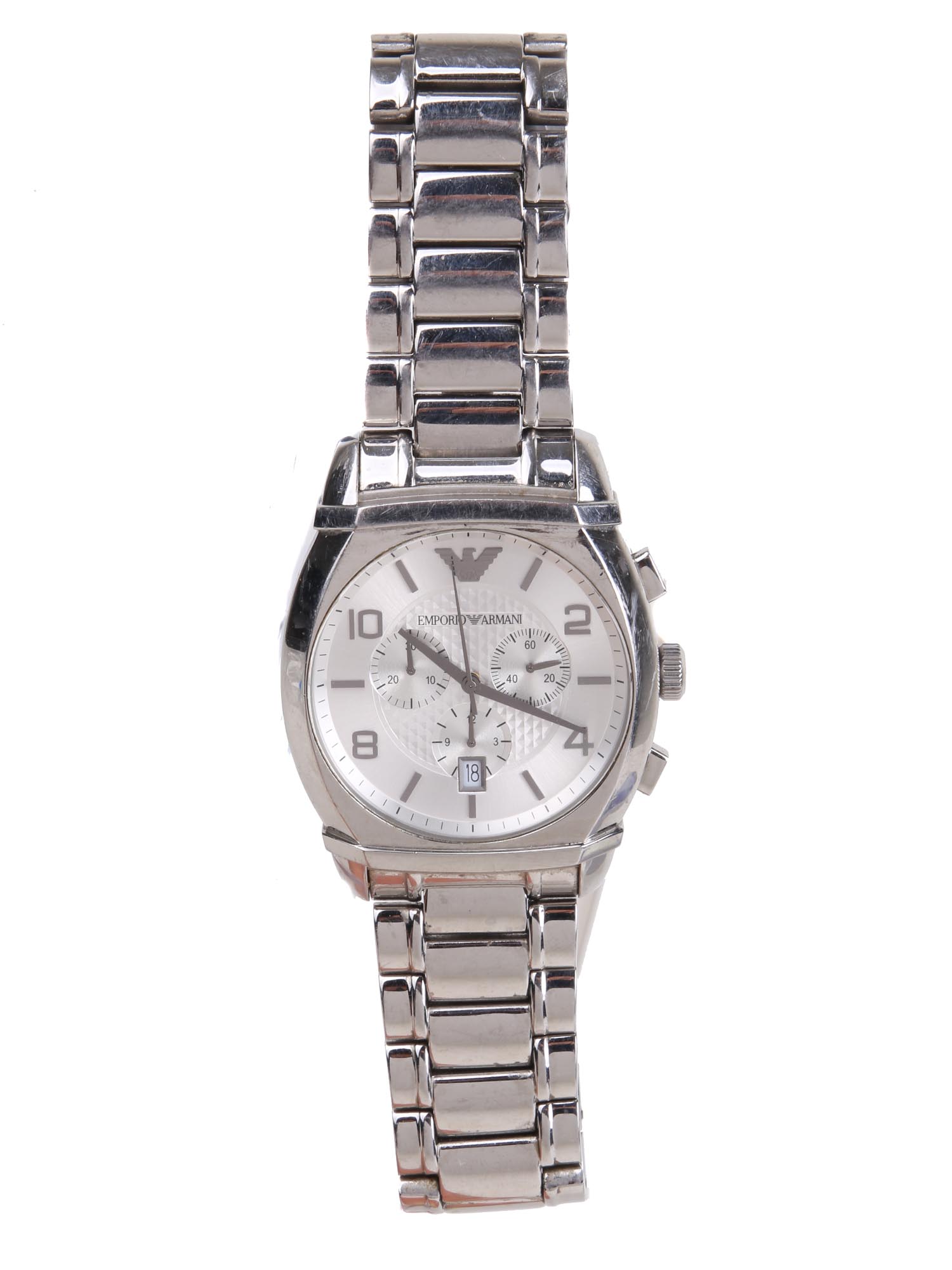 AN EMPORIO ARMANI MEN STAINLESS STEEL WRIST WATCH PIC-0
