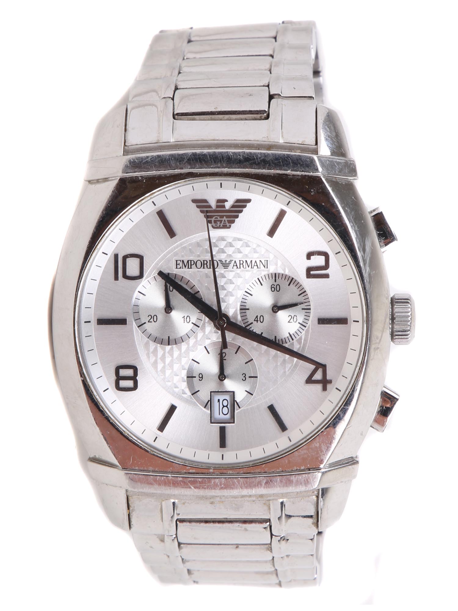 AN EMPORIO ARMANI MEN STAINLESS STEEL WRIST WATCH PIC-1