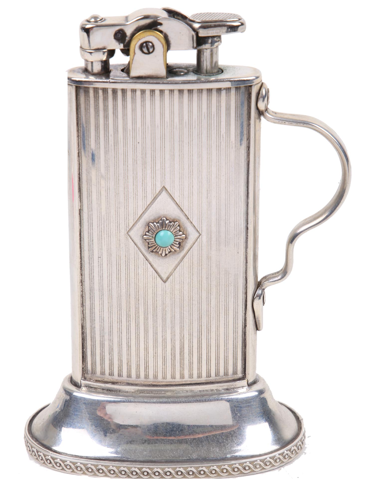 VINTAGE RONSON DE-LIGHT TABOURETTE TABLE LIGHTER PIC-1