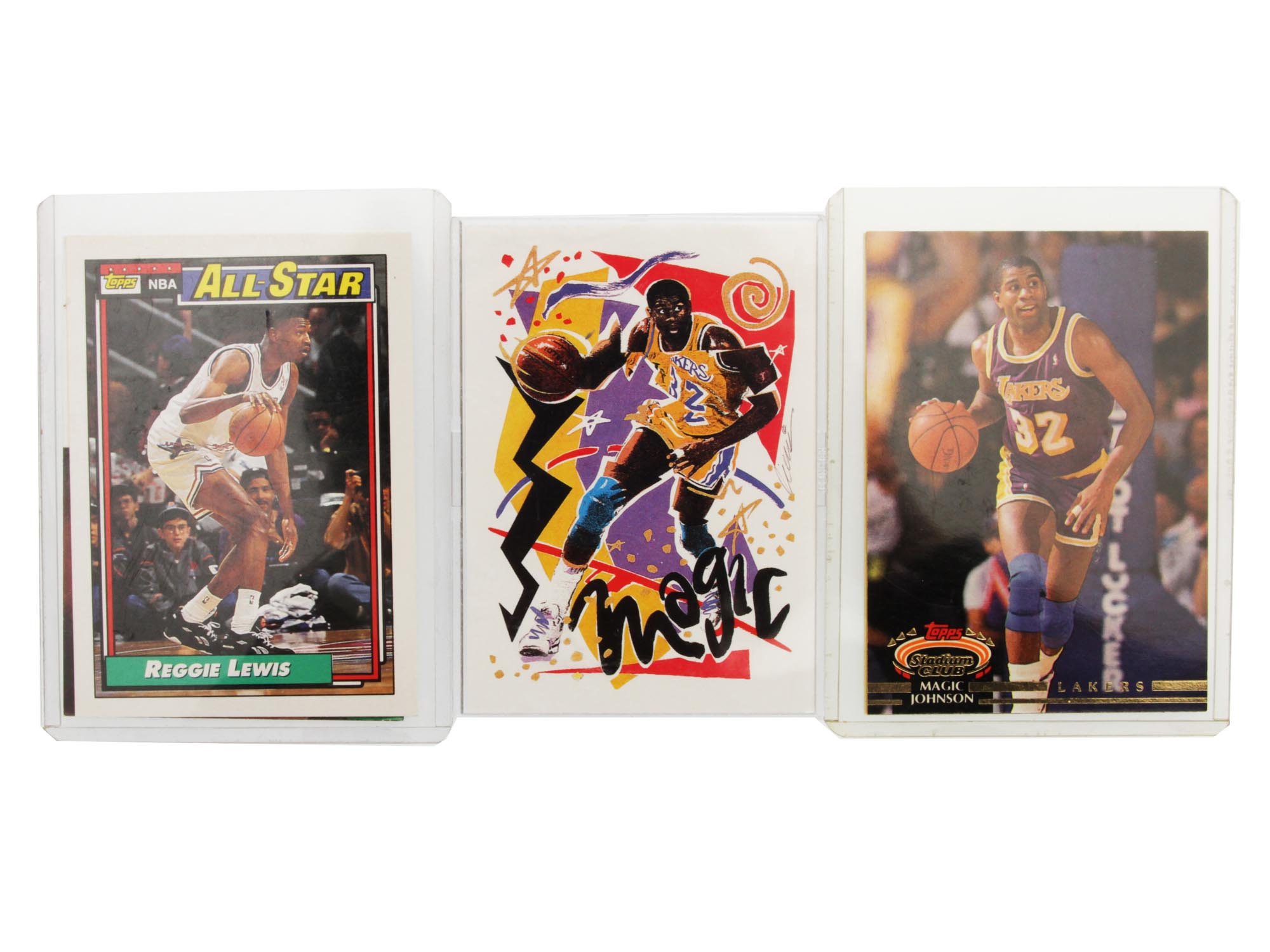 A SET OF SIX VINTAGE COLLECTIBLE BASKETBALL CARDS PIC-1