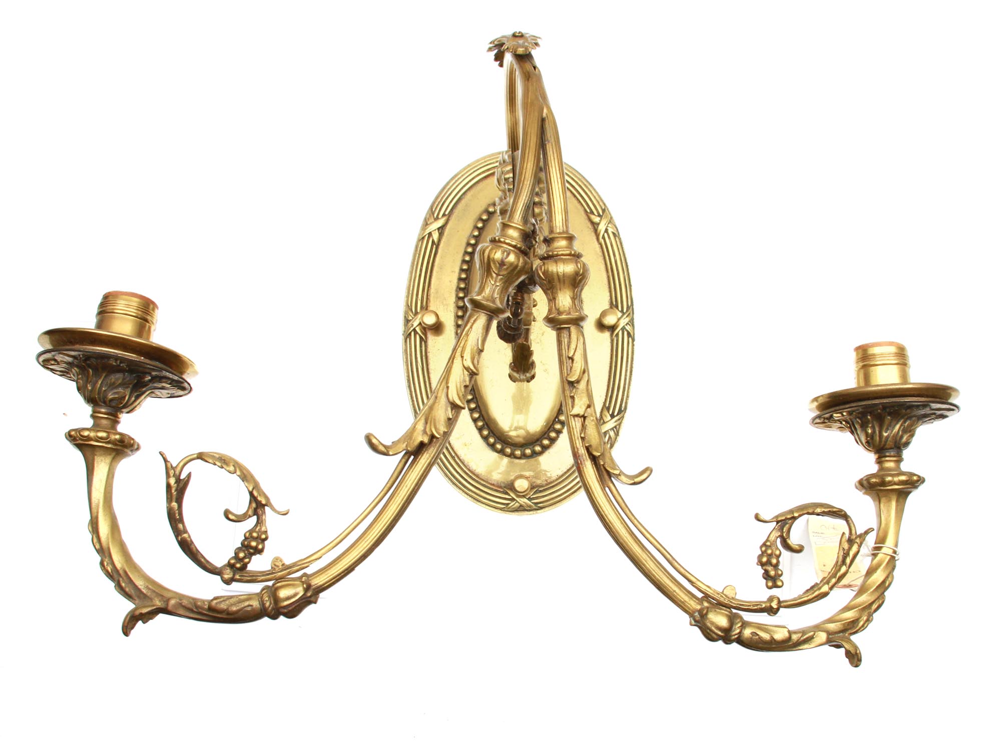 AN ANTIQUE BRASS NEOCLASSICAL WALL SCONCE PIC-0