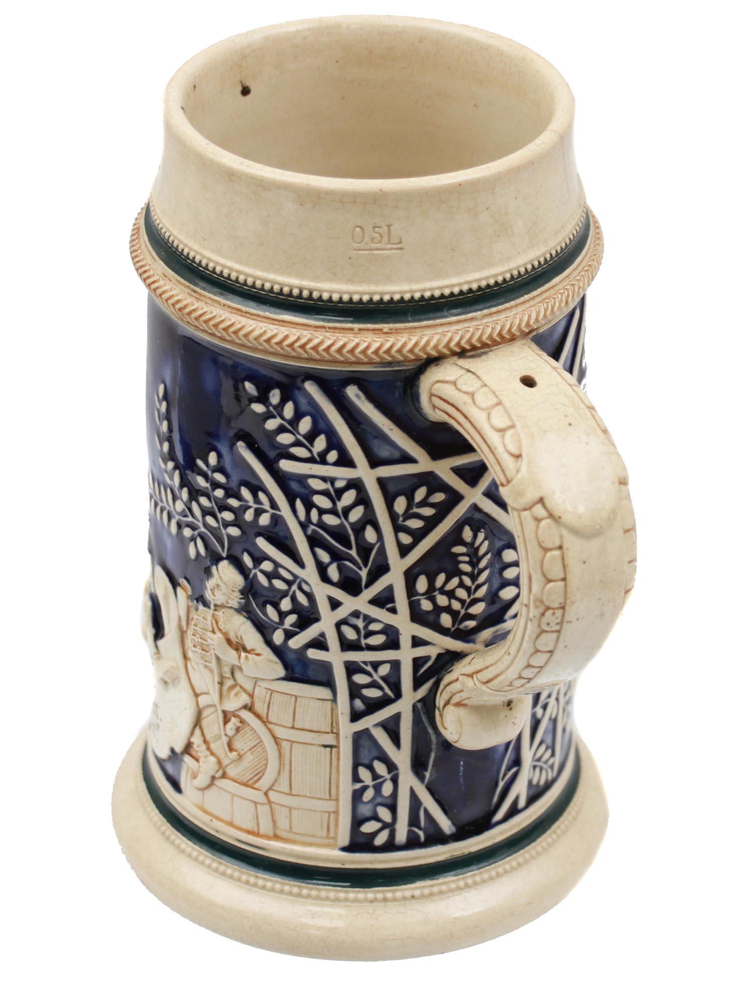 GERMAN PORTERS WIENER BEER STEIN WITH FROG INSIDE PIC-2