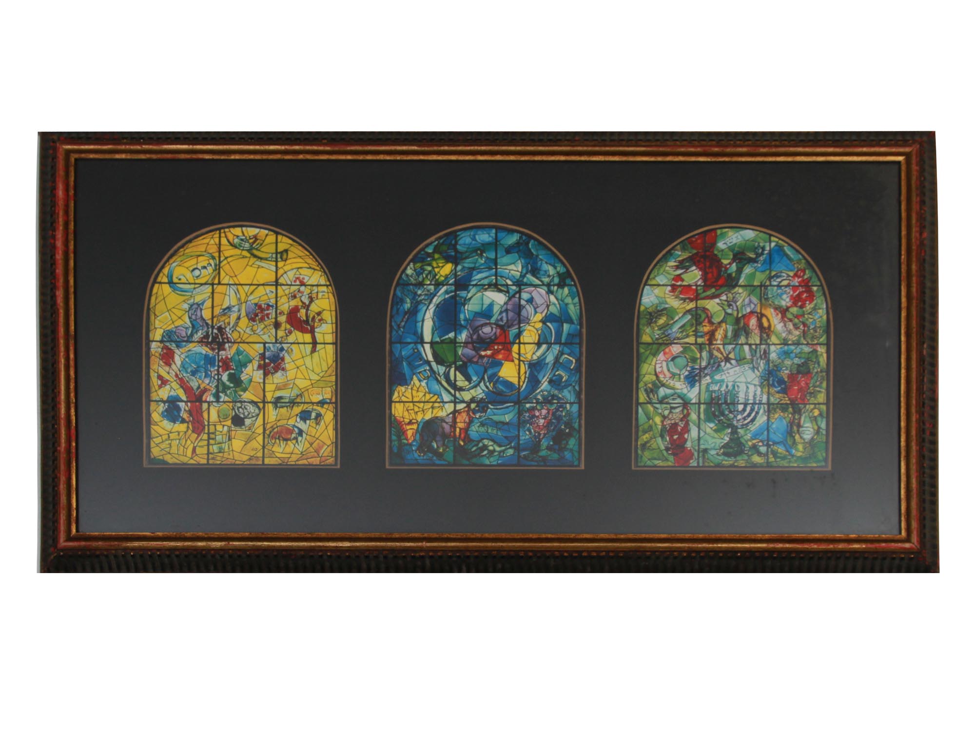 A PAIR OF JEWISH PRINTS CHAGALL JERUSALEM WINDOWS PIC-2