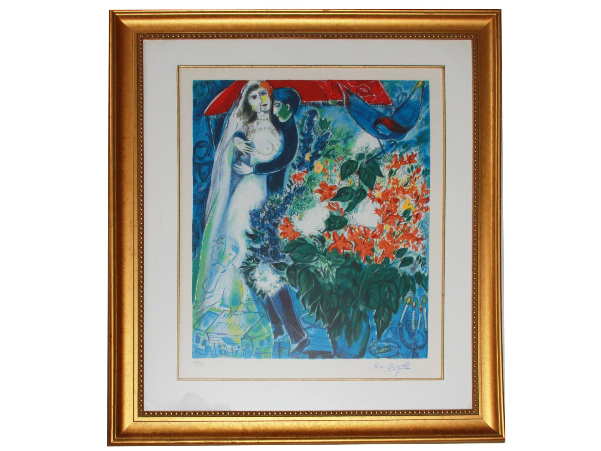 FRENCH RUSSIAN LITHOGRAPH BRIDE BY MARC CHAGALL PIC-0