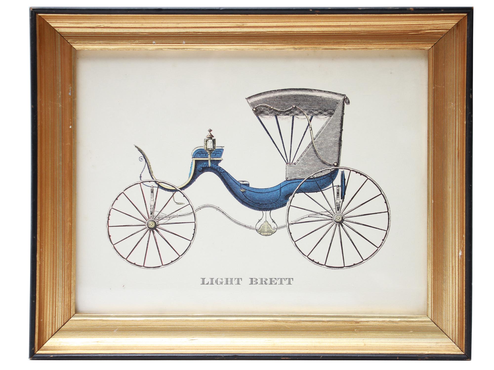 A PAIR OF VINTAGE FRAMED CARRIAGE LITHOGRAPHS PIC-1