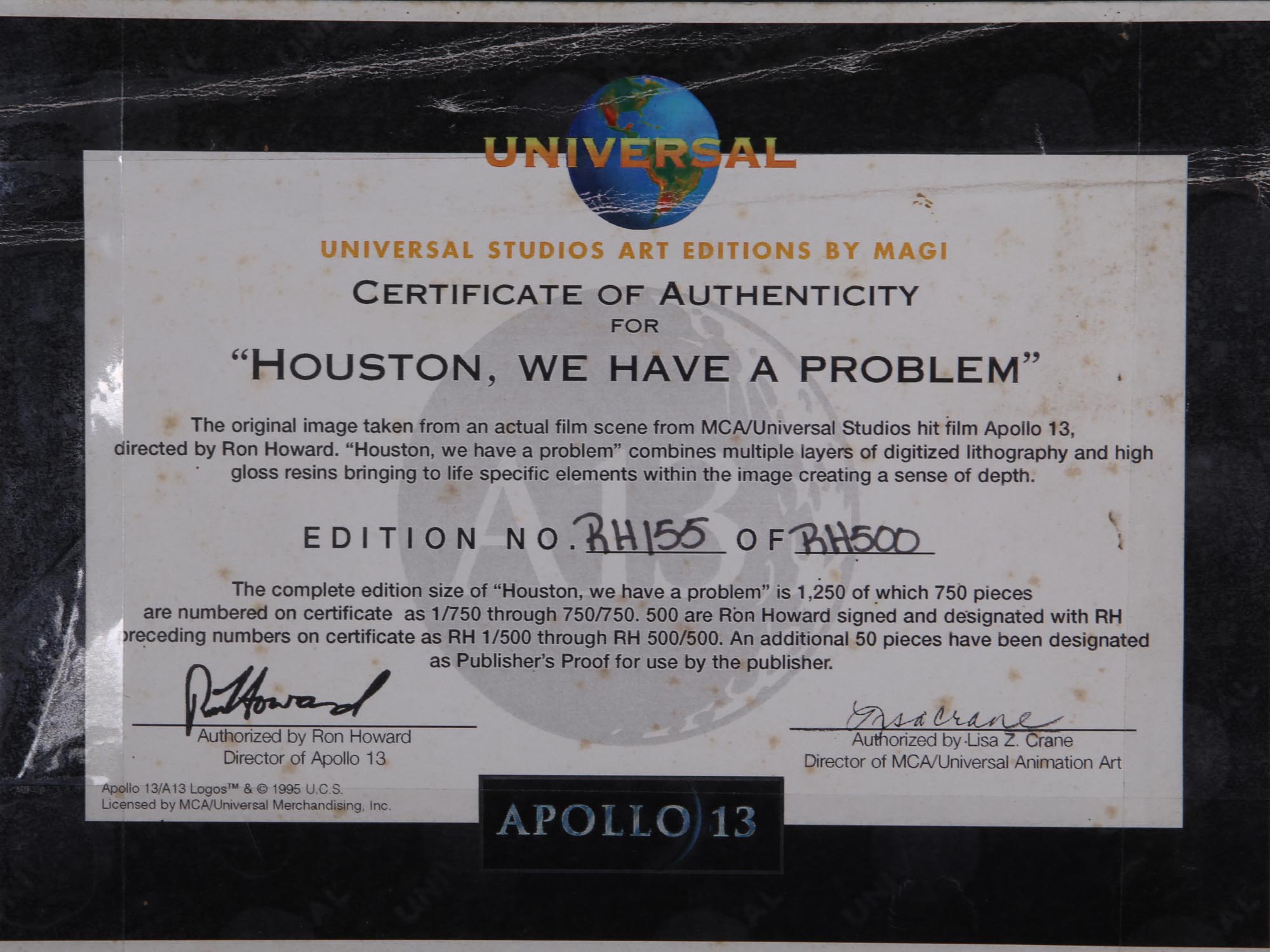 APOLLO 13 MOVIE POSTER SIGNED BY RON HOWARD PIC-4