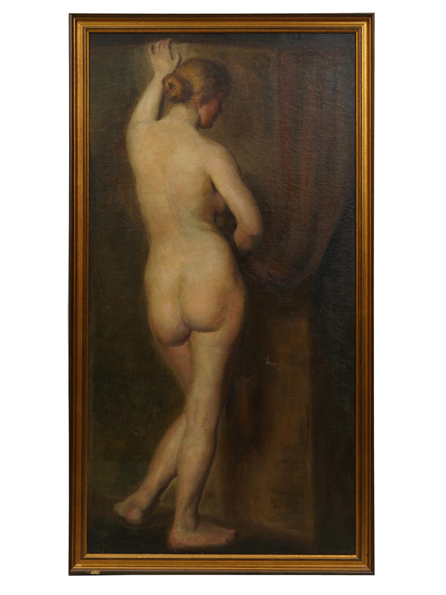 FRENCH SCHOOL OIL PAINTING NUDE SIGNED BY ARTIST PIC-0