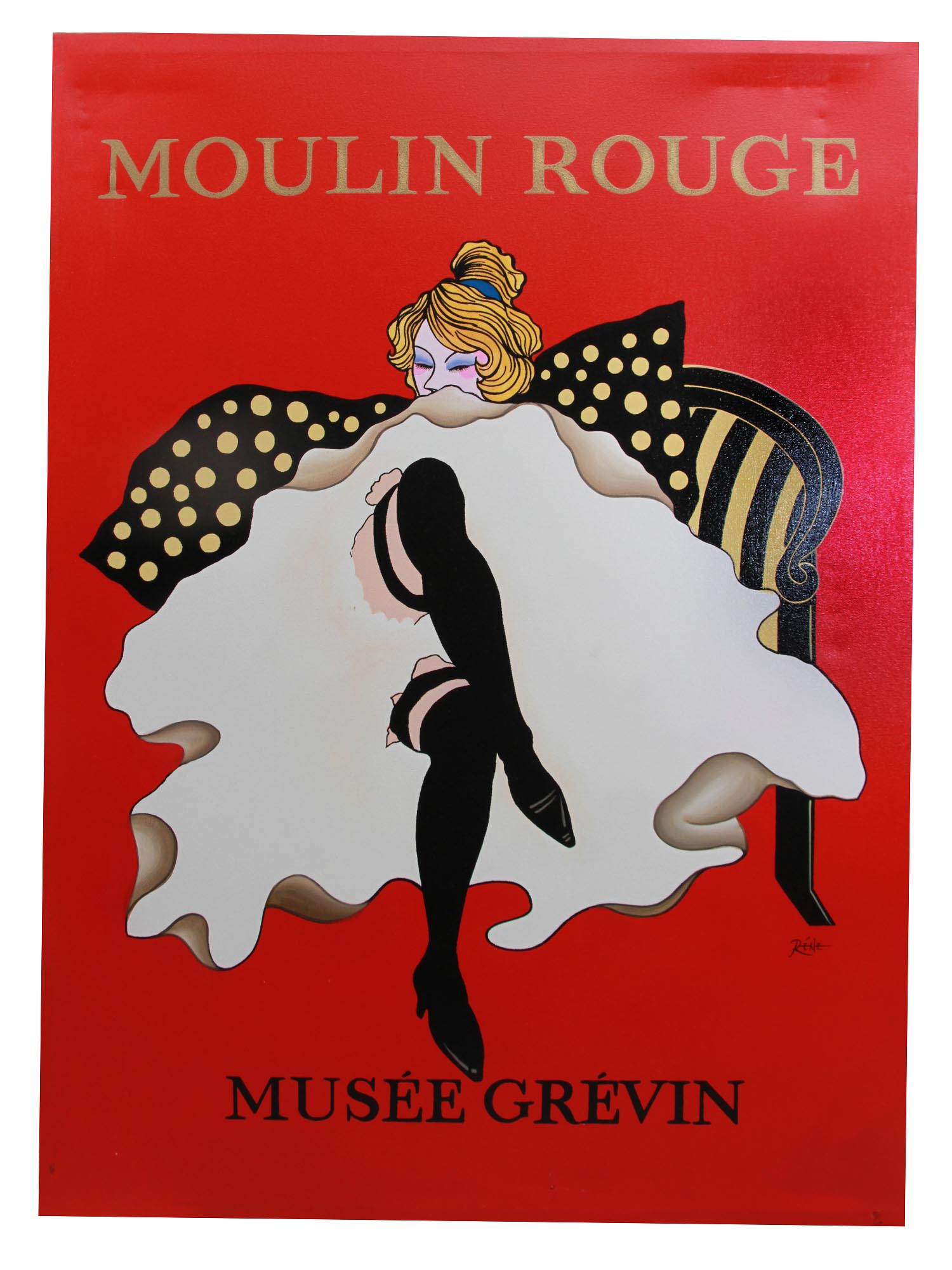 A FRENCH OIL PAINTING MOULIN ROUGE SIGNED BY RENE PIC-0