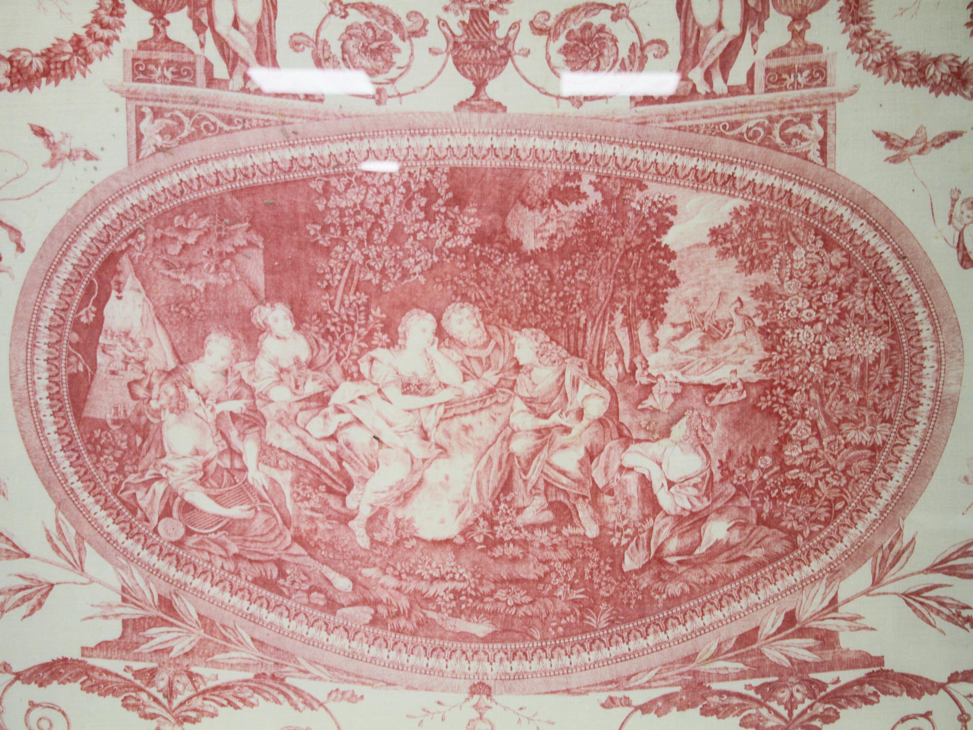 19TH CENTURY FRENCH TOILE DE JOUY FABRIC PANEL PIC-1