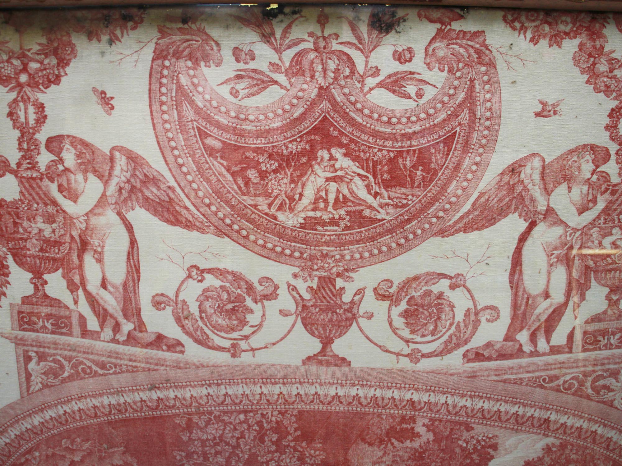 19TH CENTURY FRENCH TOILE DE JOUY FABRIC PANEL PIC-2