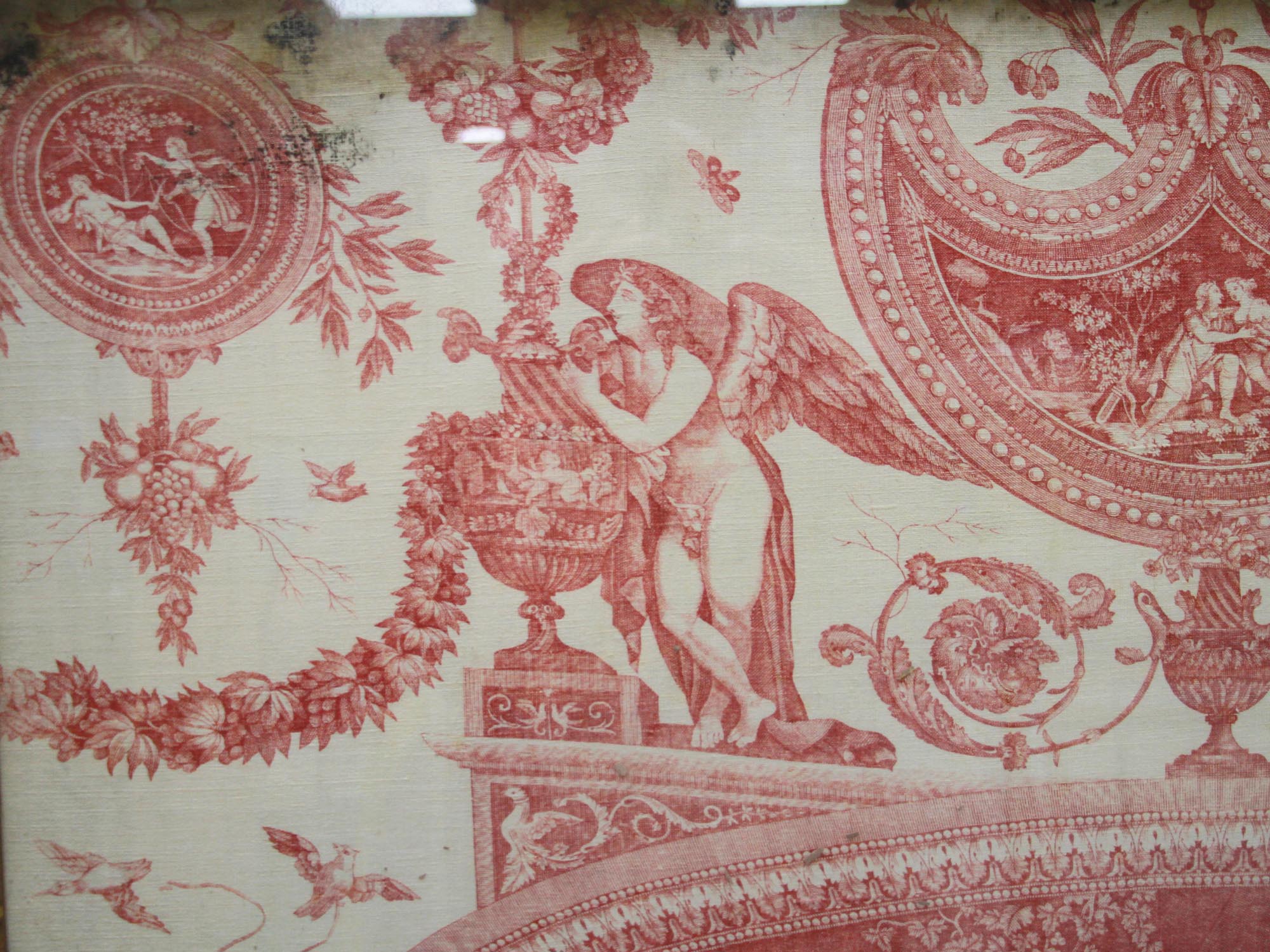 19TH CENTURY FRENCH TOILE DE JOUY FABRIC PANEL PIC-3