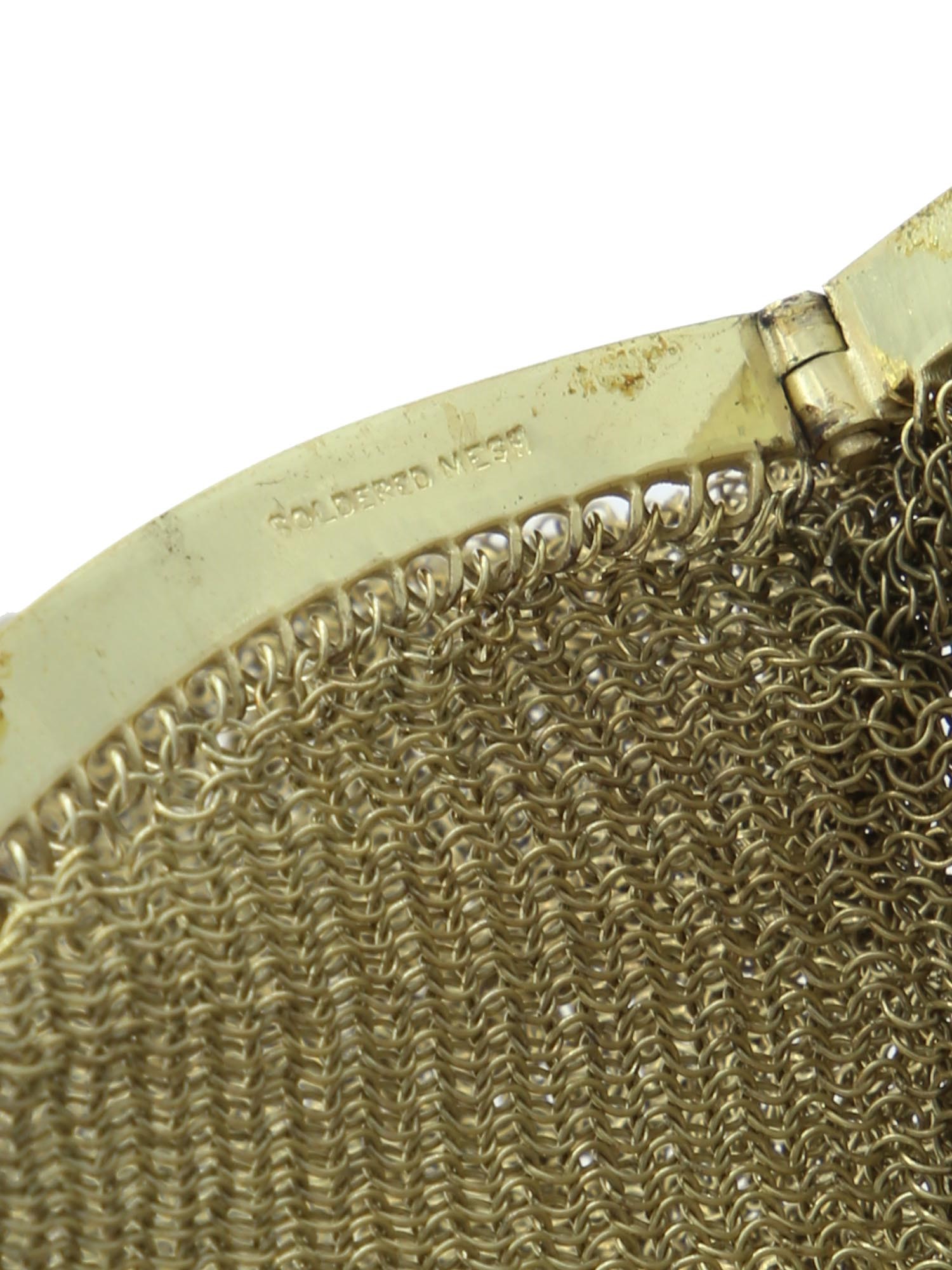 A SOLDERED GOLD MESH WHITING AND DAVIS PURSE PIC-3